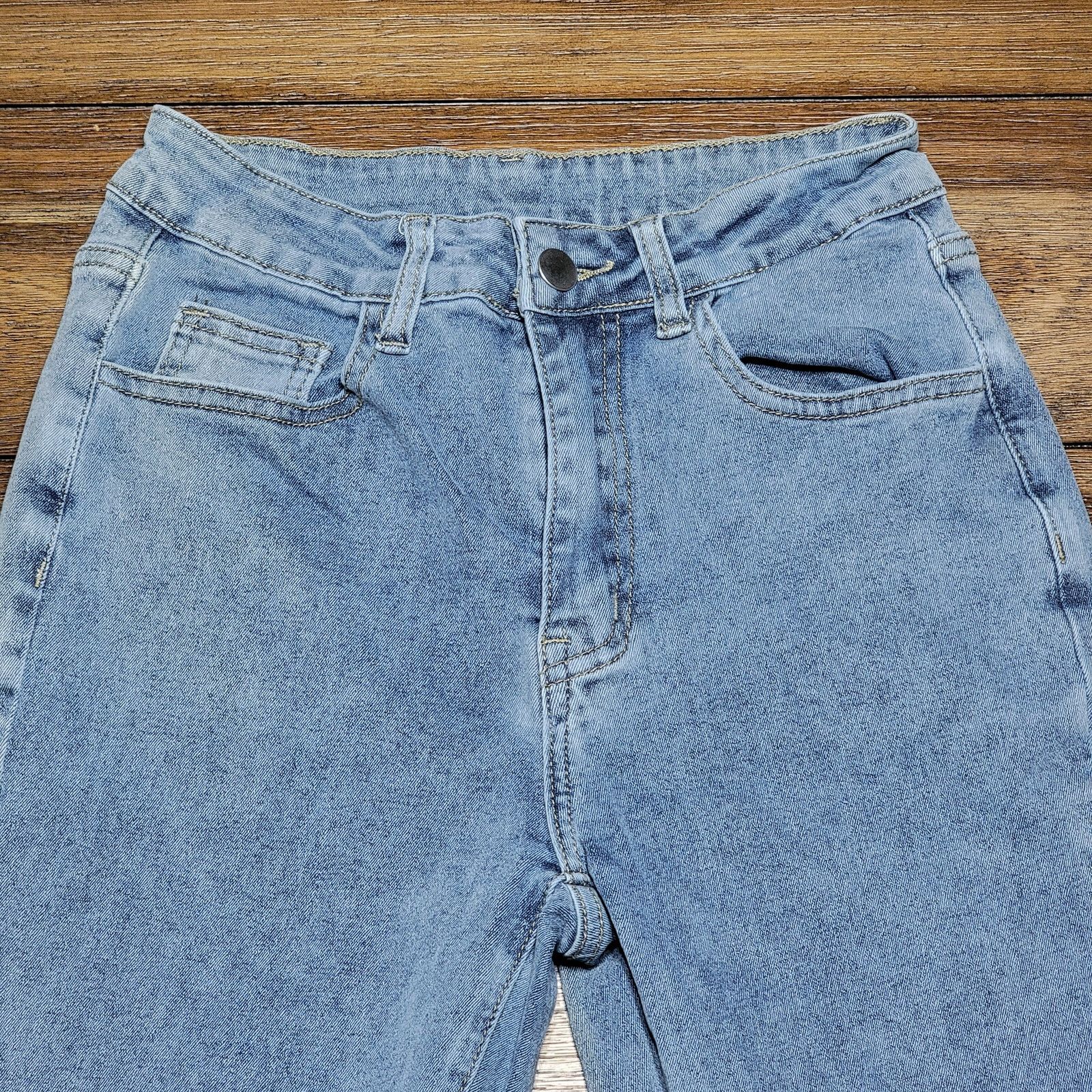 Other Romwe Flare Denim Jeans w/ Cross Pockets & Raw Hem - Small 4 Size 27" / US 4 / IT 40 - 4 Thumbnail