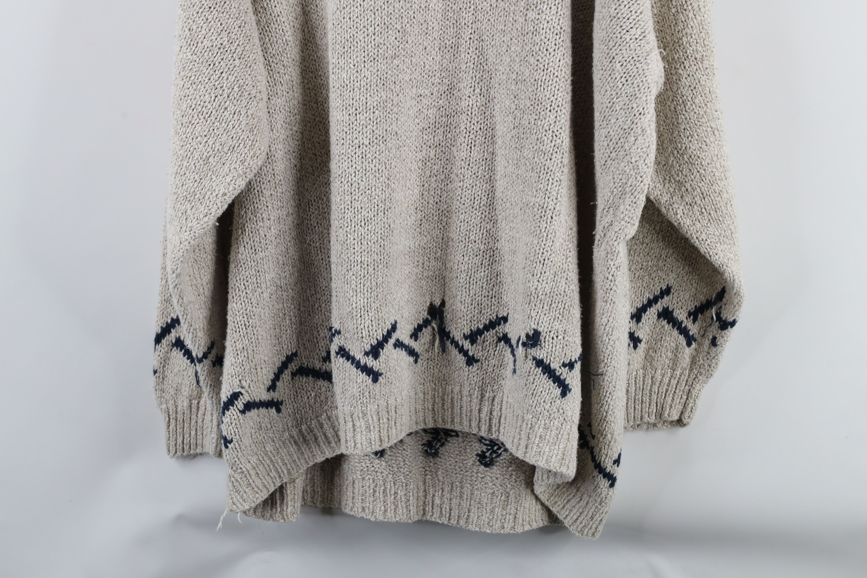 Vintage Vintage 90s Streetwear Blend Hand Knit Tree Skiing Sweater Size XXL / US 16-18 / IT 52-54 - 16 Thumbnail