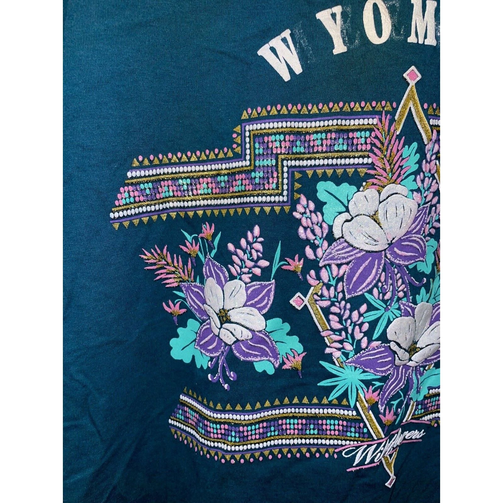 Jerzees Vintage Wyoming Wildflower Shirt Wild Flower Tee VTG 90s L Size US L / EU 52-54 / 3 - 2 Thumbnail