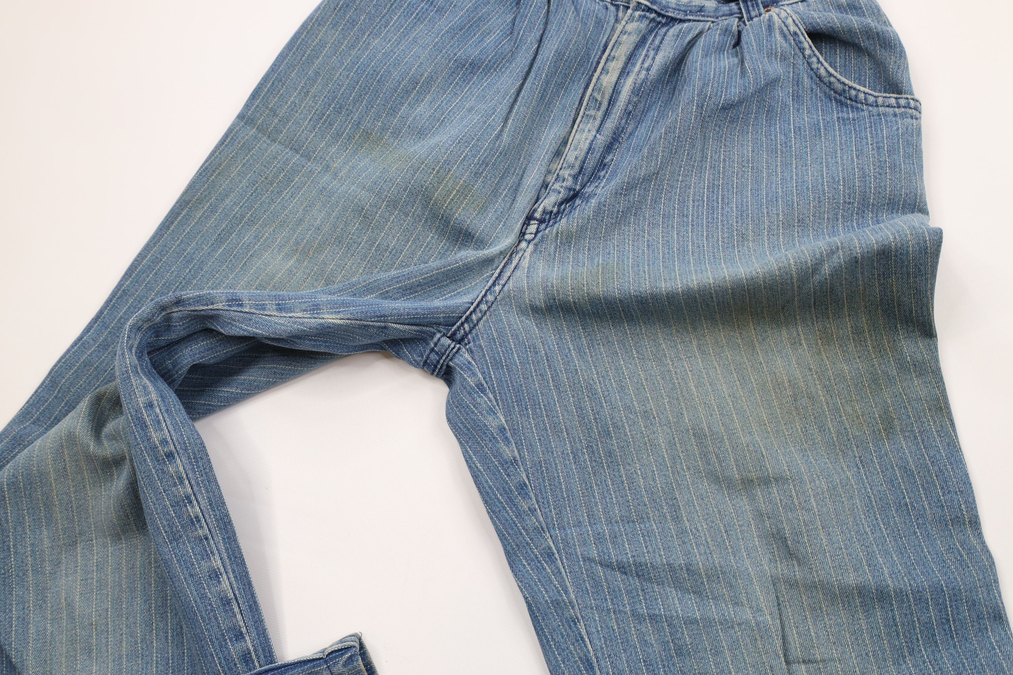 Vintage Vintage 90s Streetwear Striped Pleated Denim Jeans USA Size 28" / US 6 / IT 42 - 7 Thumbnail