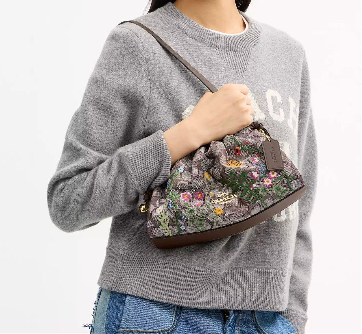Coach Faye Shoulder Bag With Floral Embroidery CDZ02 Size ONE SIZE - 13 Thumbnail