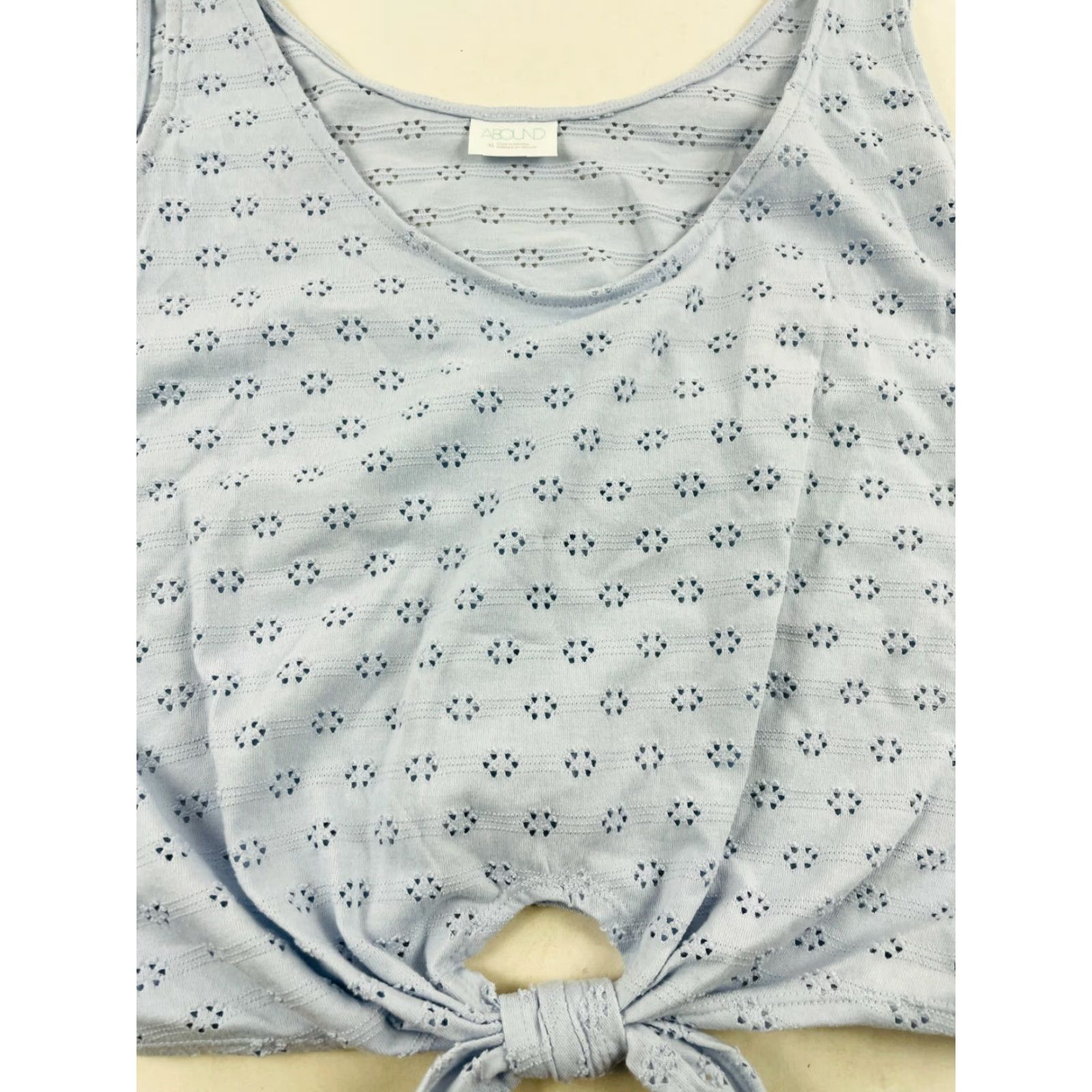 Vintage ABOUND Crop Tank Top Women's XL Blue Floral Tie-Front NWT Size XL / US 12-14 / IT 48-50 - 2 Thumbnail