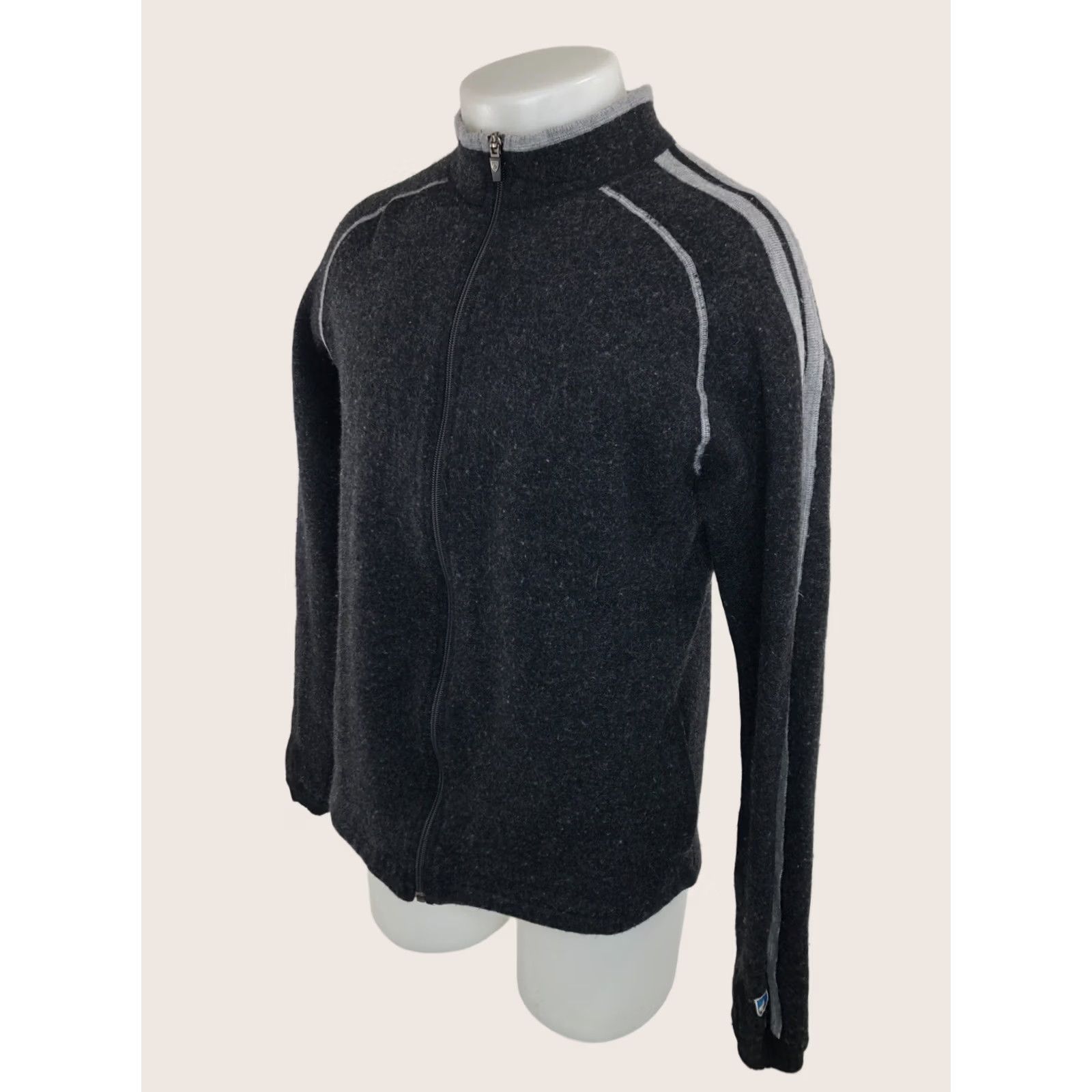Vintage KUHL Sweater Jacket 100% Merino Wool Full Zip Mens M Black / Gray Thub holes Size US M / EU 48-50 / 2 - 1 Thumbnail