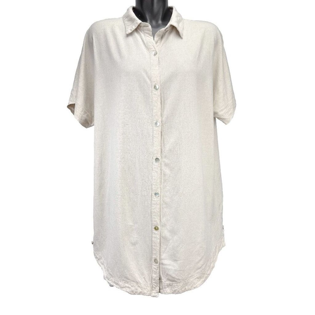 Rhythm RHYTHM. Classics Mother of Pearl Short Sleeve Shirt Dress L Size L / US 10 / IT 46 - 1 Thumbnail