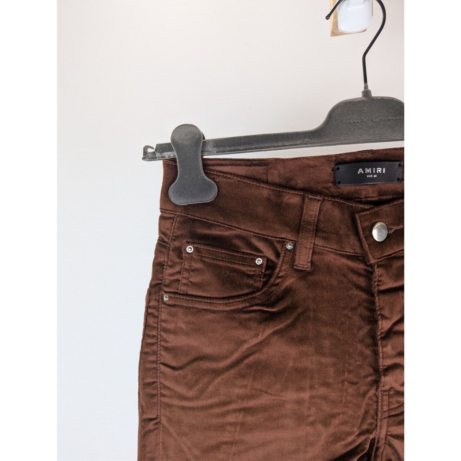 Amiri o1rshd1 Velour Flare Stack Pants in Chocolate Size US 30 / EU 46 - 6 Thumbnail