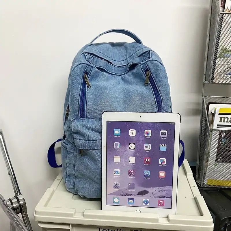 Japanese Brand Denim Blue Backpack Size ONE SIZE - 3 Thumbnail