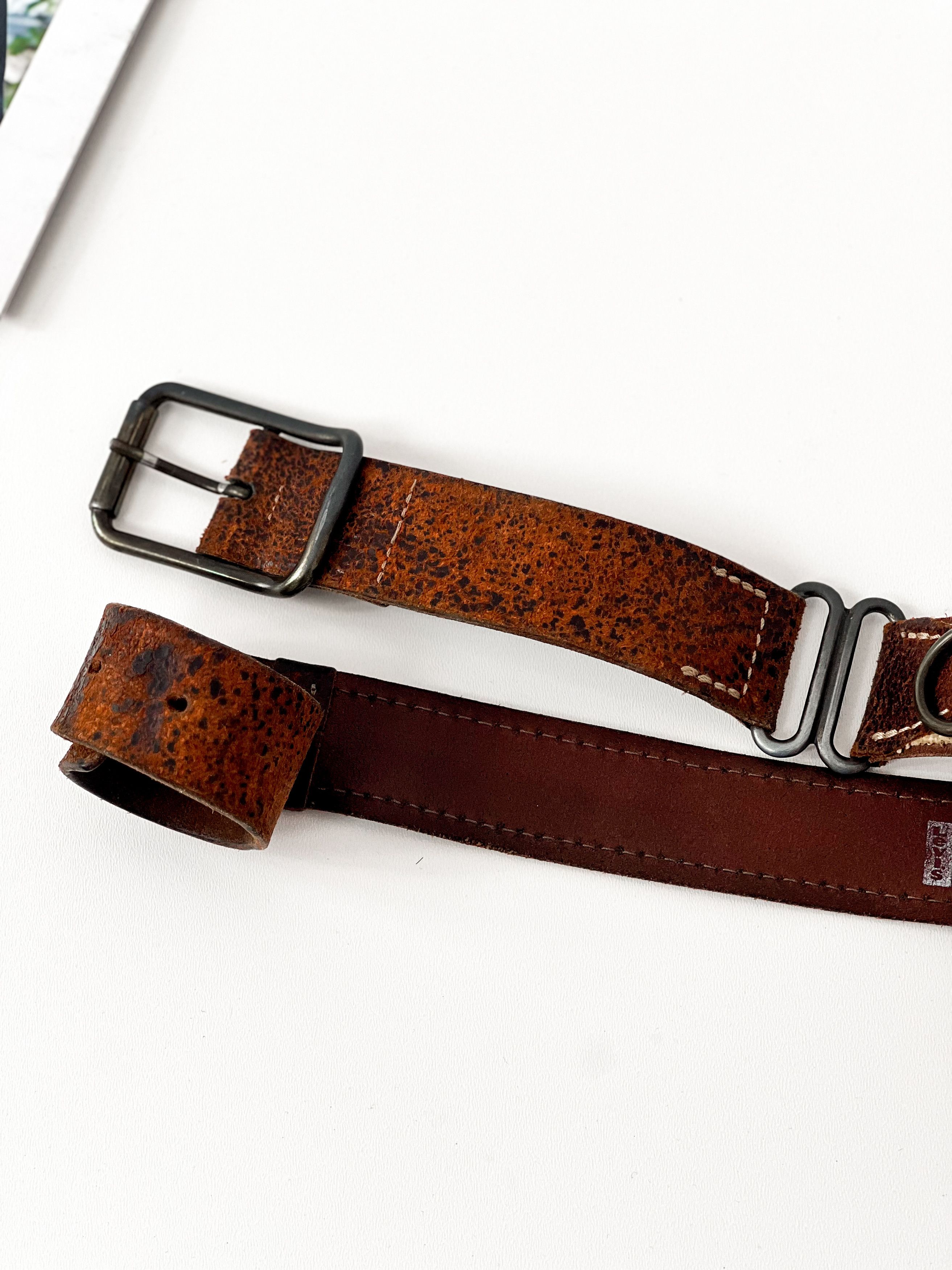 Leather × Levi's × Vintage Levi's Red Tab vintage leather belt Size 34 - 2 Thumbnail