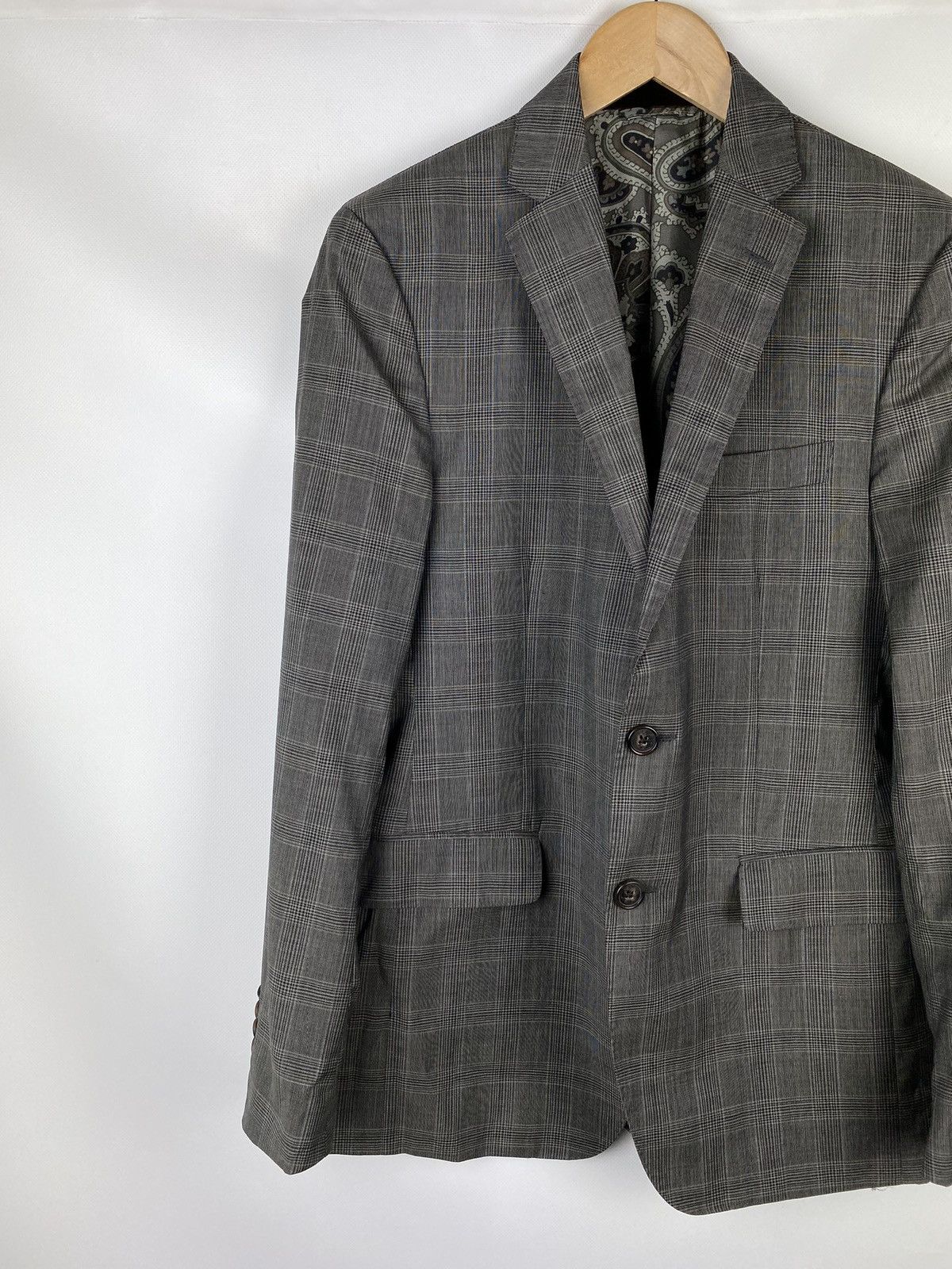 Etro Etro men’s wool checked paisley lined blazer jacket Size 40R - 2 Thumbnail