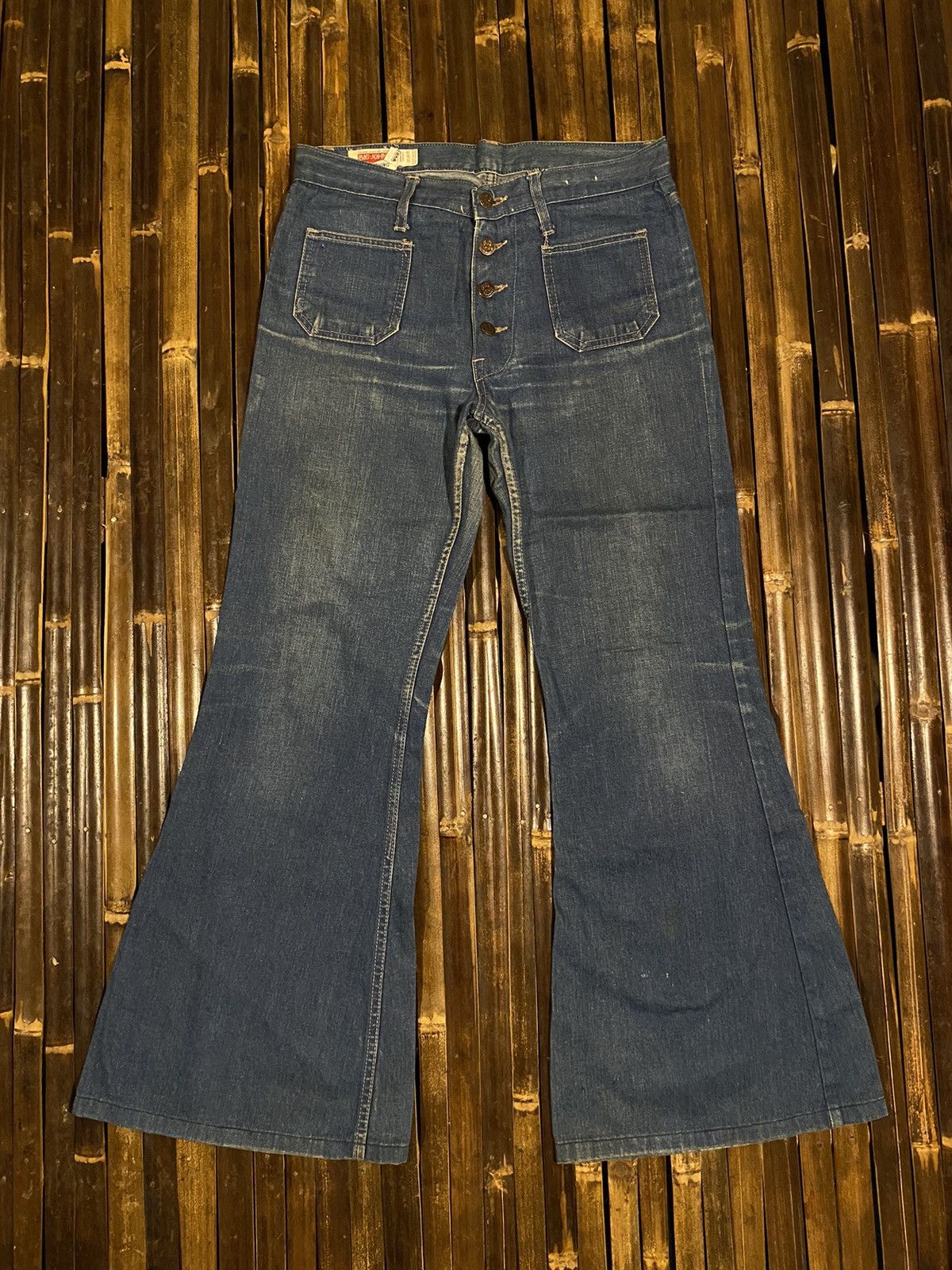 image of Vintage Super Flare Big-John Jeans Boot Cut in Denim, Women's (Size 31)