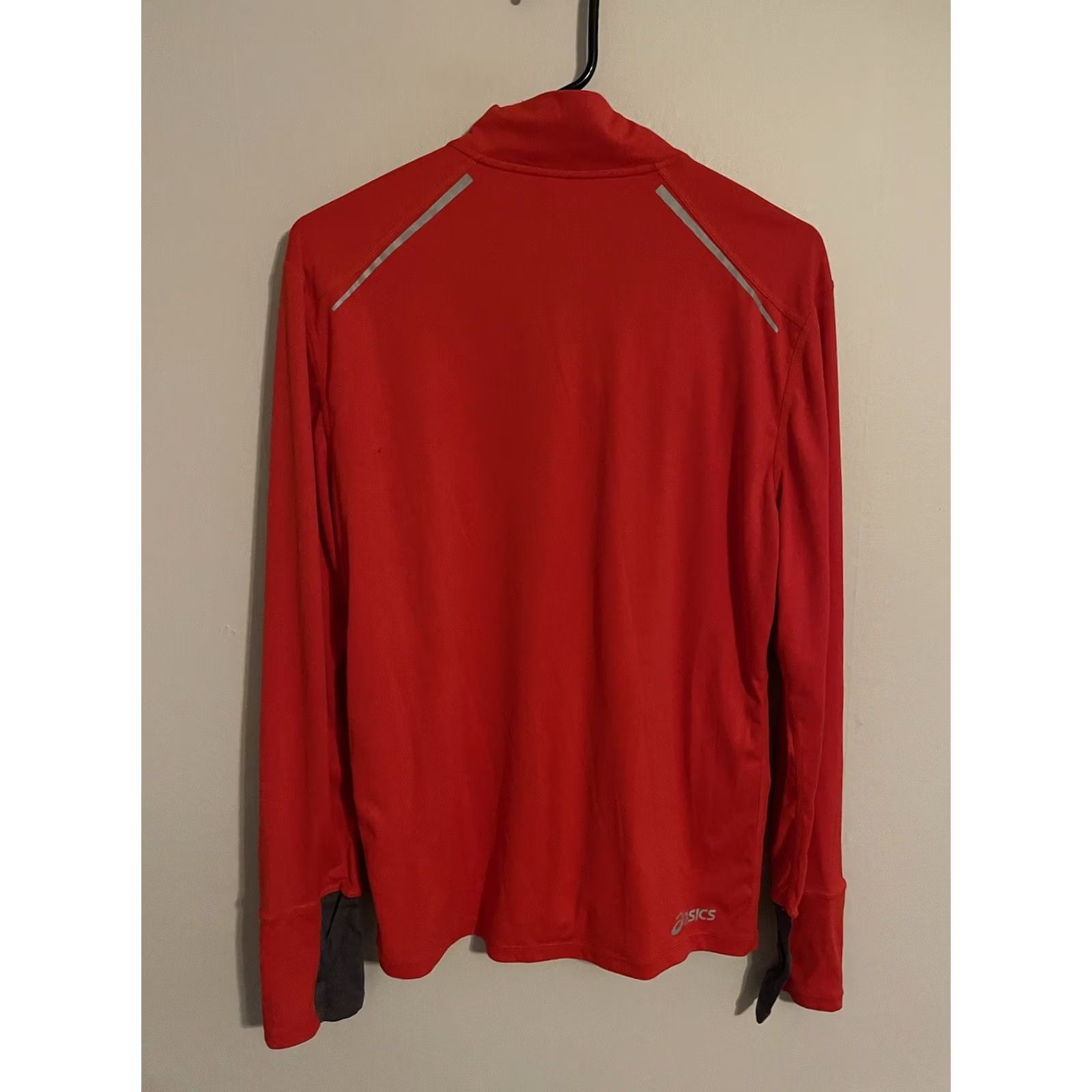 Asics Asics Red 1/4 Zip Pullover Tech Athletic Running L/S Men's Medium Size US M / EU 48-50 / 2 - 3 Thumbnail
