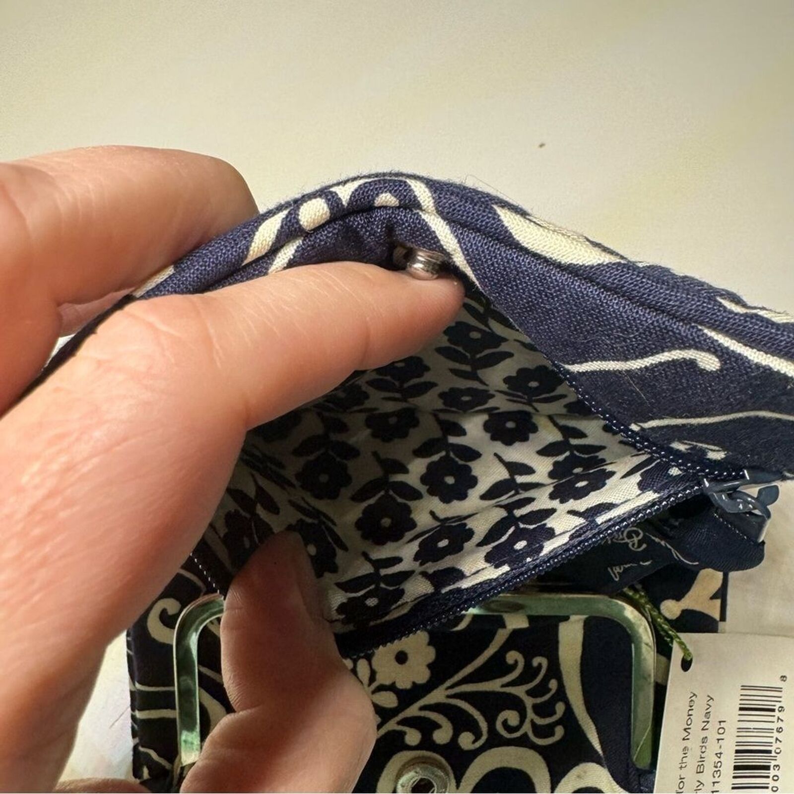 Vera Bradley Vera Bradley One for the Money Wallet Twirly Birds Navy Ret Size ONE SIZE - 5 Thumbnail