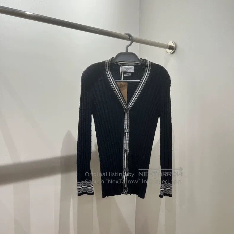Thom Browne Thom Browne Ribbed V Neck Knit Cardigan Size S / US 4 / IT 40 - 1 Thumbnail