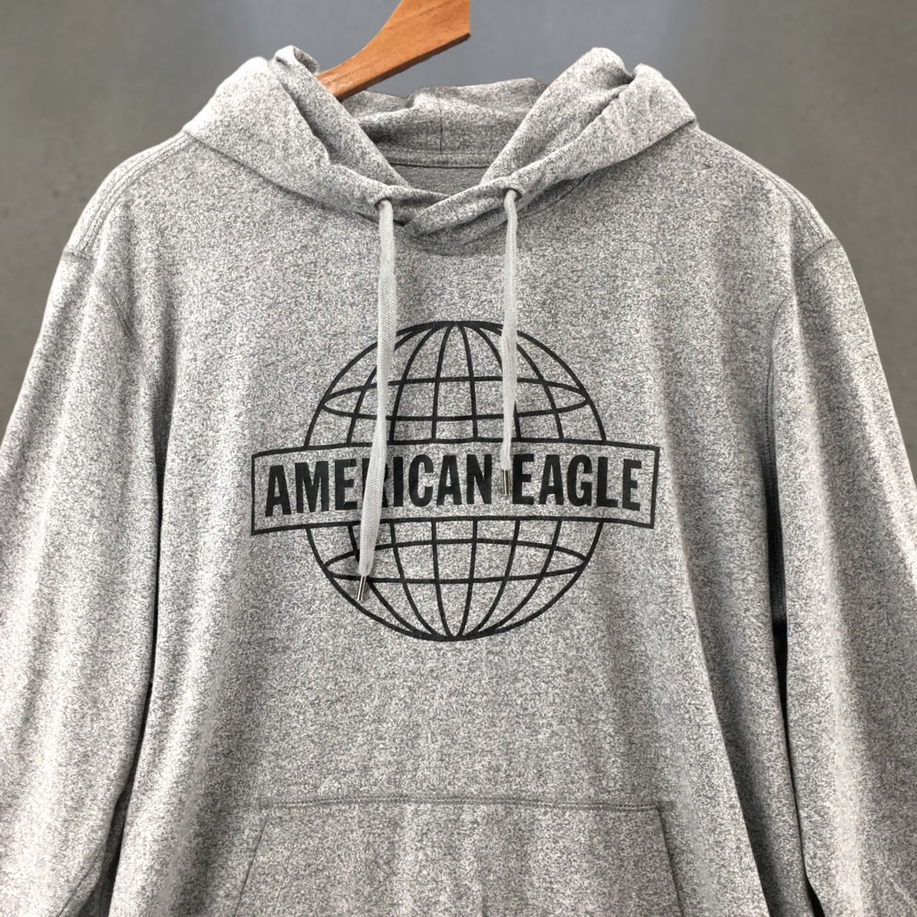 American Eagle Outfitters American Eagle Hoodie Sweatshirt Jacket Mens Large Grey Cotton Blend Pullover Size L / US 10 / IT 46 - 1 Thumbnail
