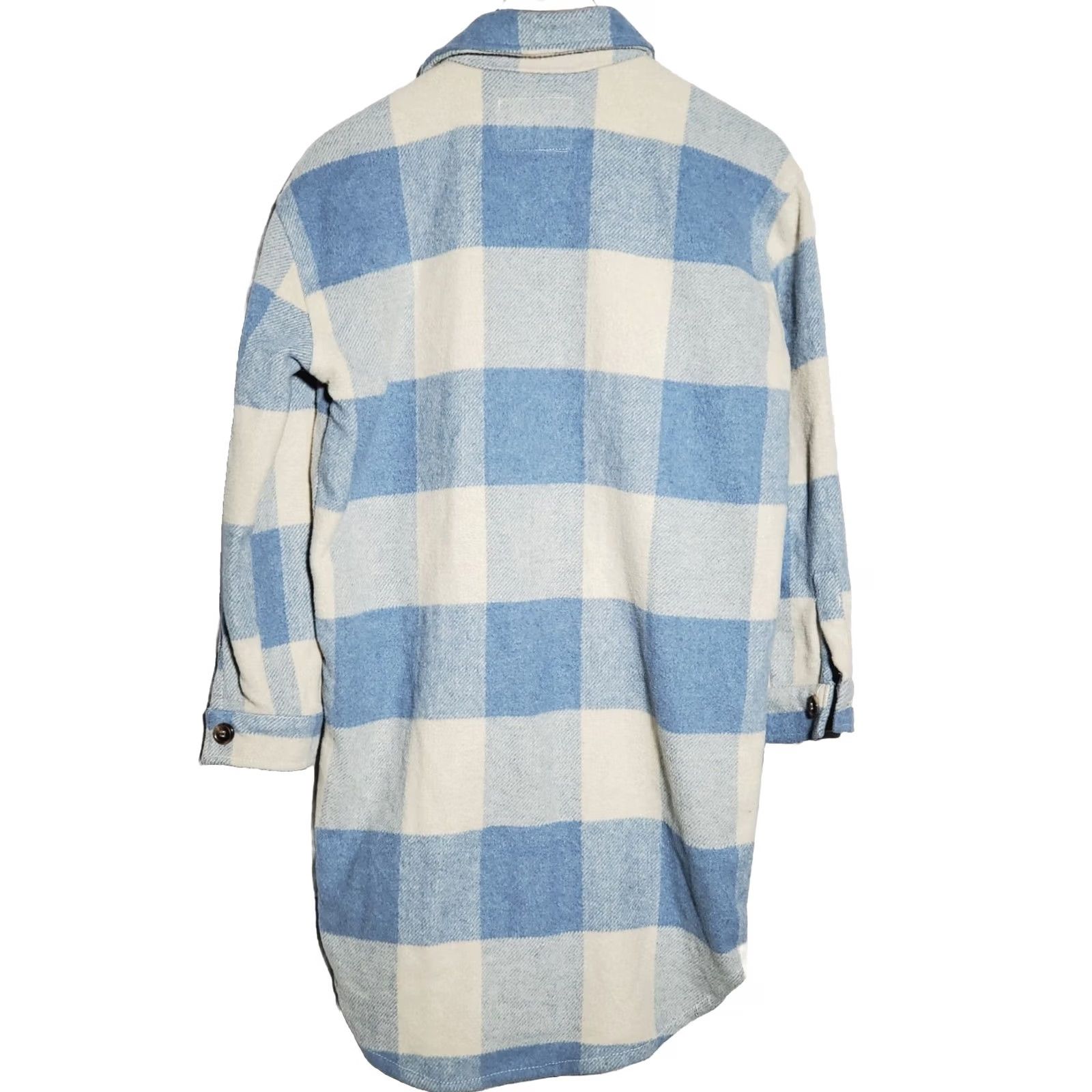 Vintage BLANKNYC Shacket Mid-Length Plaid Brushed Weave Blue and Ivory Women's XS Size XS / US 0-2 / IT 36-38 - 3 Thumbnail