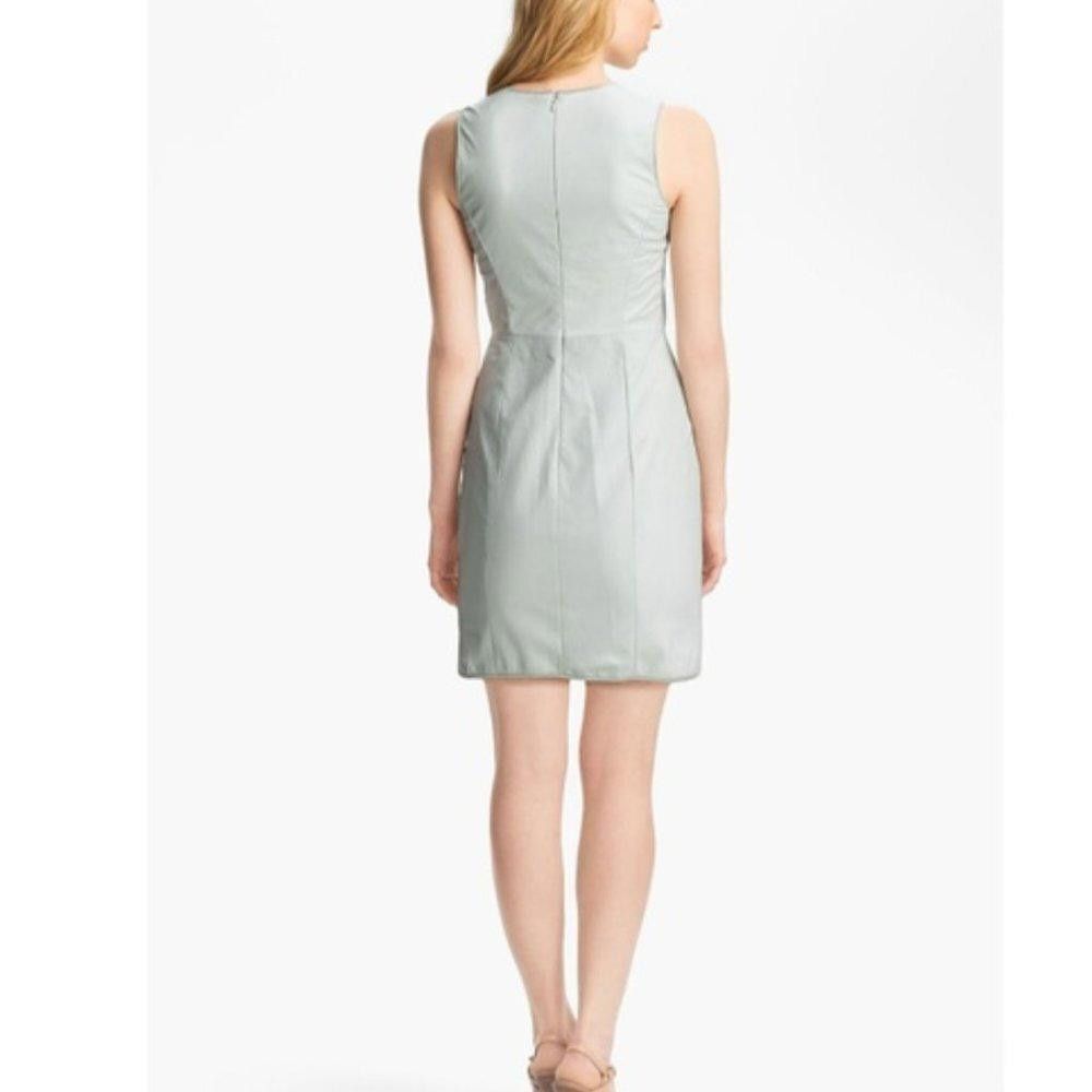 THEYSKENS\' THEORY Green Leather Sleveless Dimo Mini Dress
