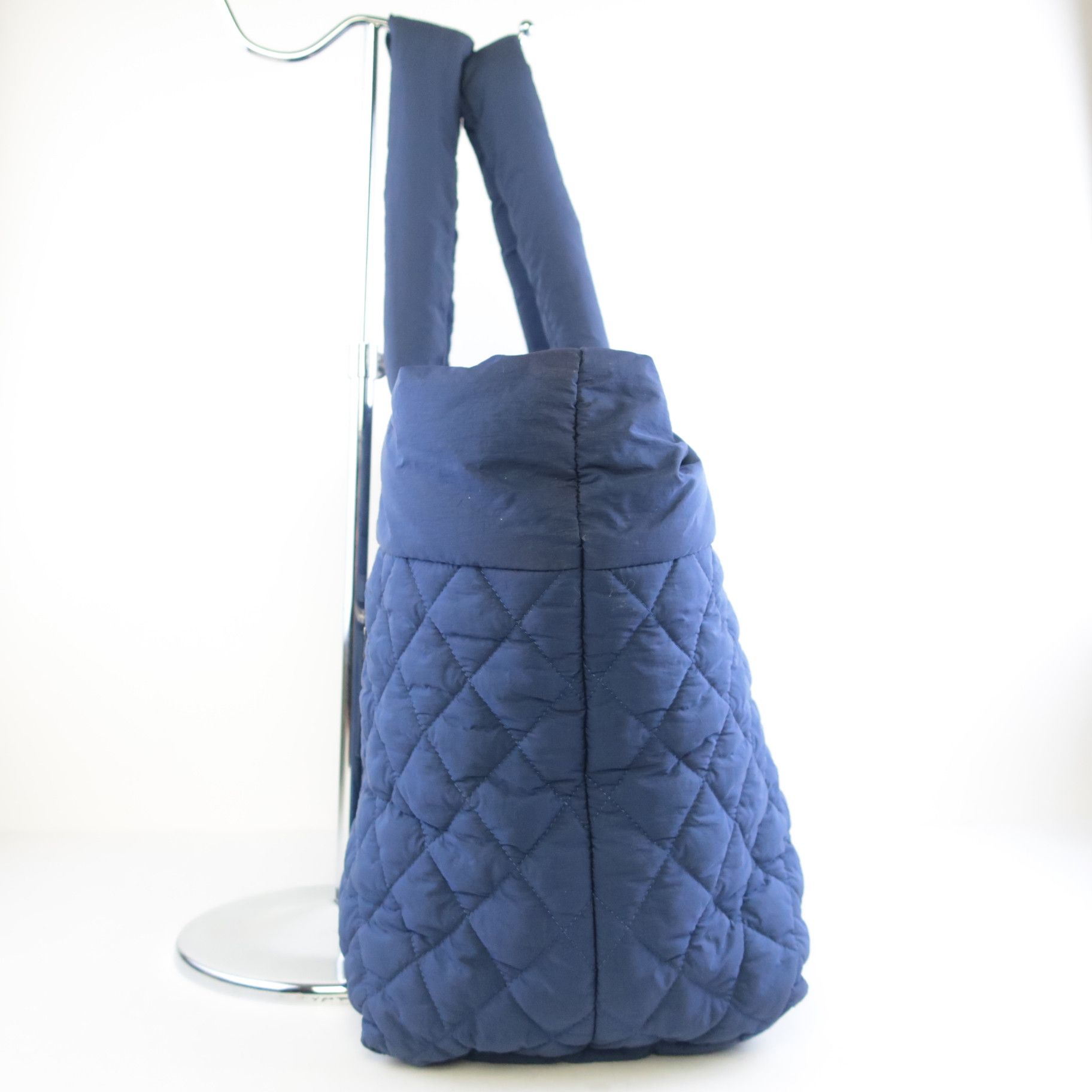 Chanel Blue Khaki Nylon Reversible Cocoon Tote