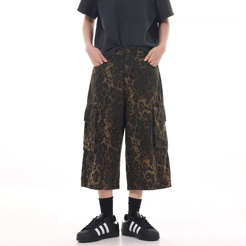 Japanese Brand × Vintage Leopard print paratrooper vintage casual baggy shorts Size US 32 / EU 48 - 6 Thumbnail