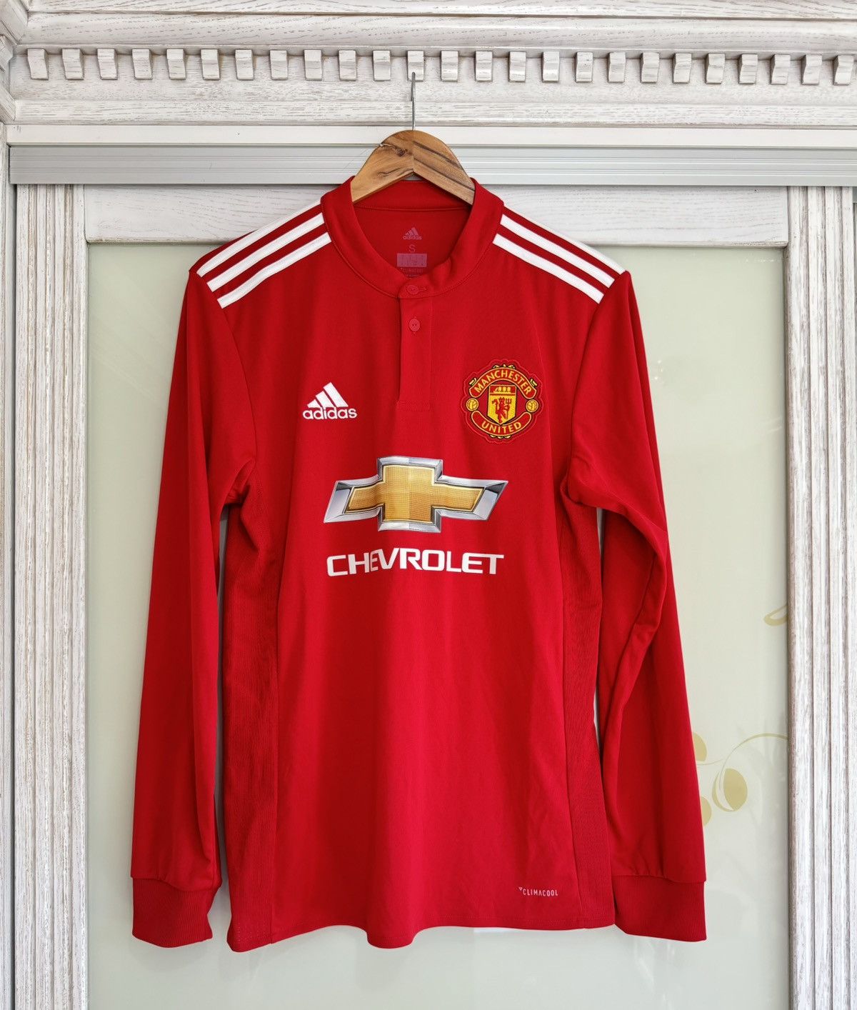 Adidas Manchester United 2017-2018 Home Soccer Longsleeve Jersey Size US S / EU 44-46 / 1 - 1 Thumbnail