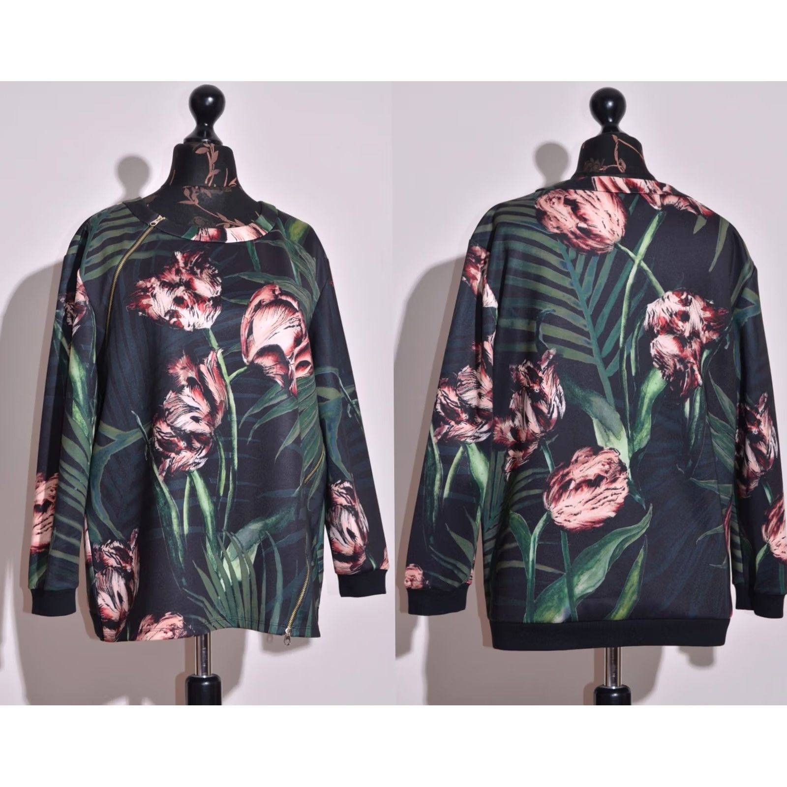 Ted Baker Ted Baker London Errin Womens Floral Print Sweatshirt Crew Neck Green One Size Size ONE SIZE - 2 Thumbnail