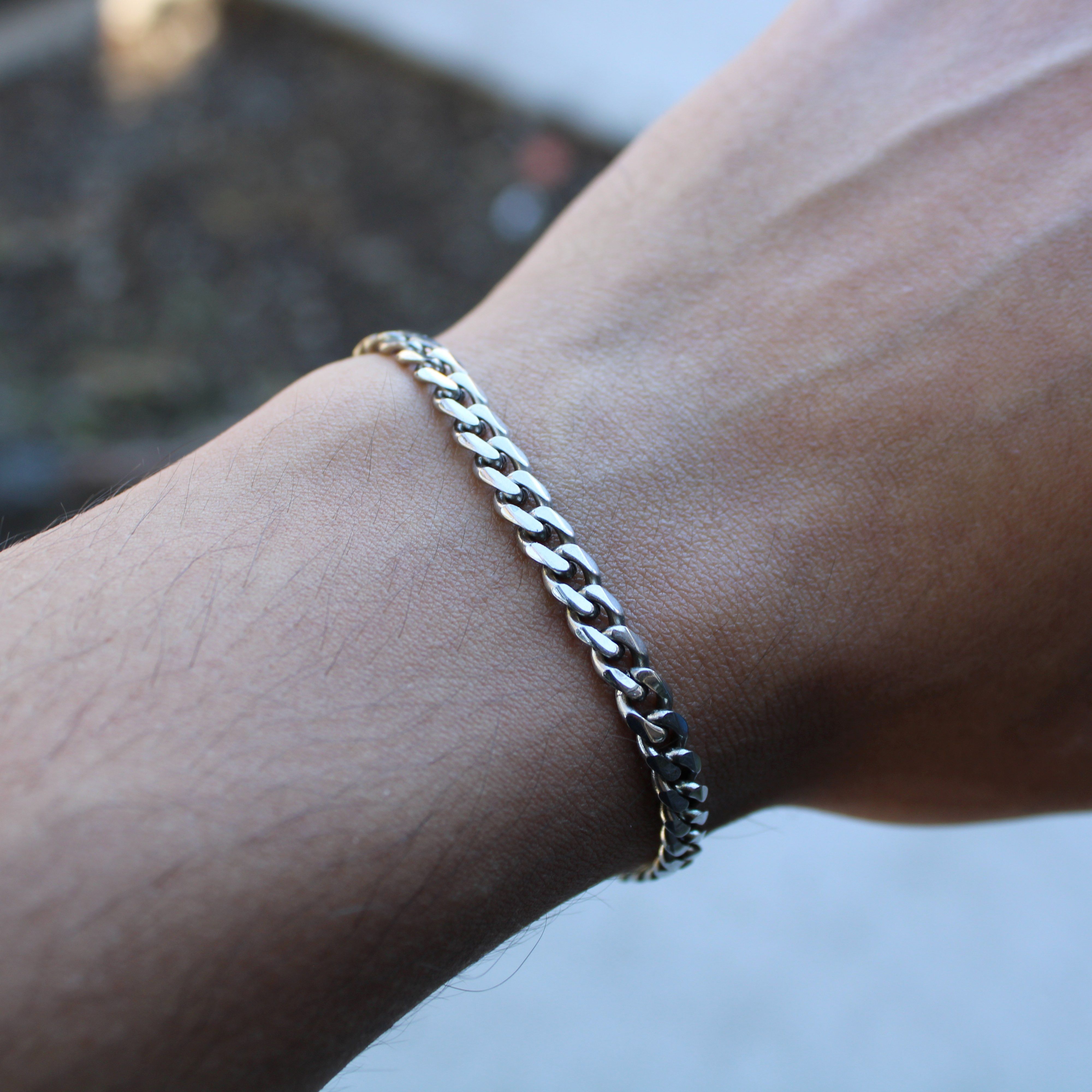 Jewelry Silver 5mm Cuban Link Bracelet 7" Stainless Steel Size ONE SIZE - 2 Thumbnail