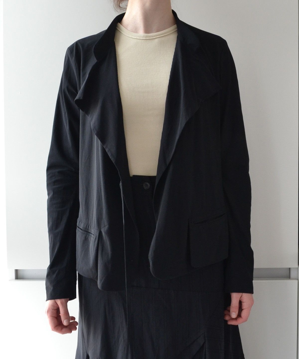 Marithe + Francois Girbaud 🔴 Marithe Francois Girbaud Jacket Cape Blazer Nylon Black Size M / US 6-8 / IT 42-44 - 2 Thumbnail