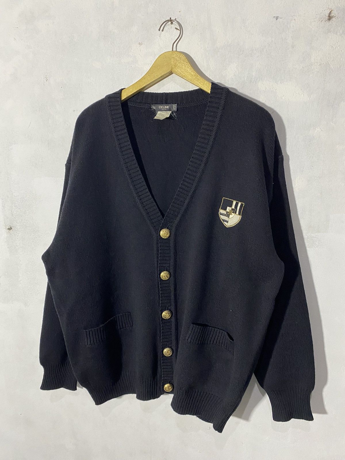 Celine Vintage Celine Black Cardigan Size US S / EU 44-46 / 1 - 4 Thumbnail
