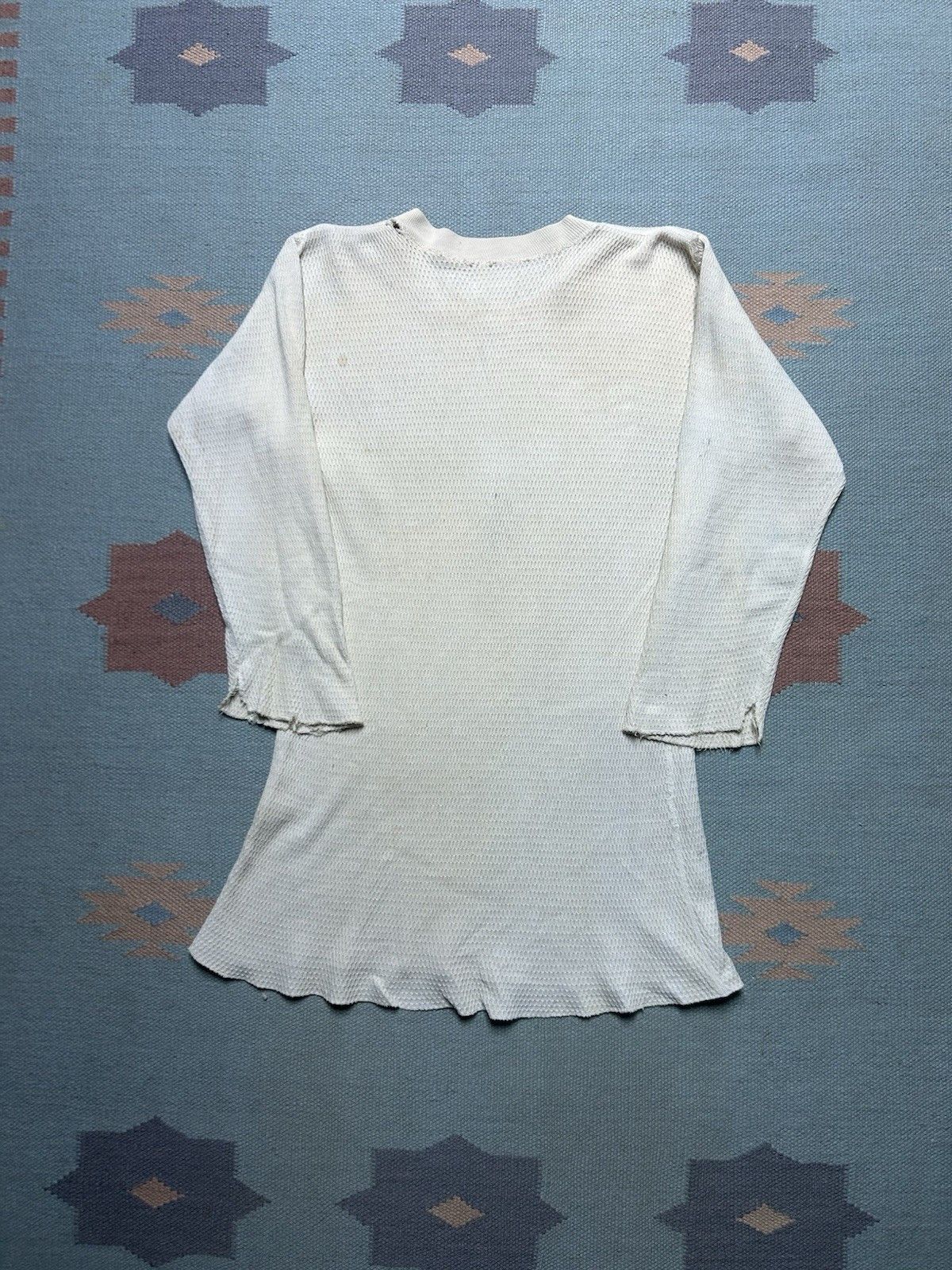 Vintage Vintage 50s waffle knit thermal shirt chopped cotton Medium Size US M / EU 48-50 / 2 - 7 Thumbnail