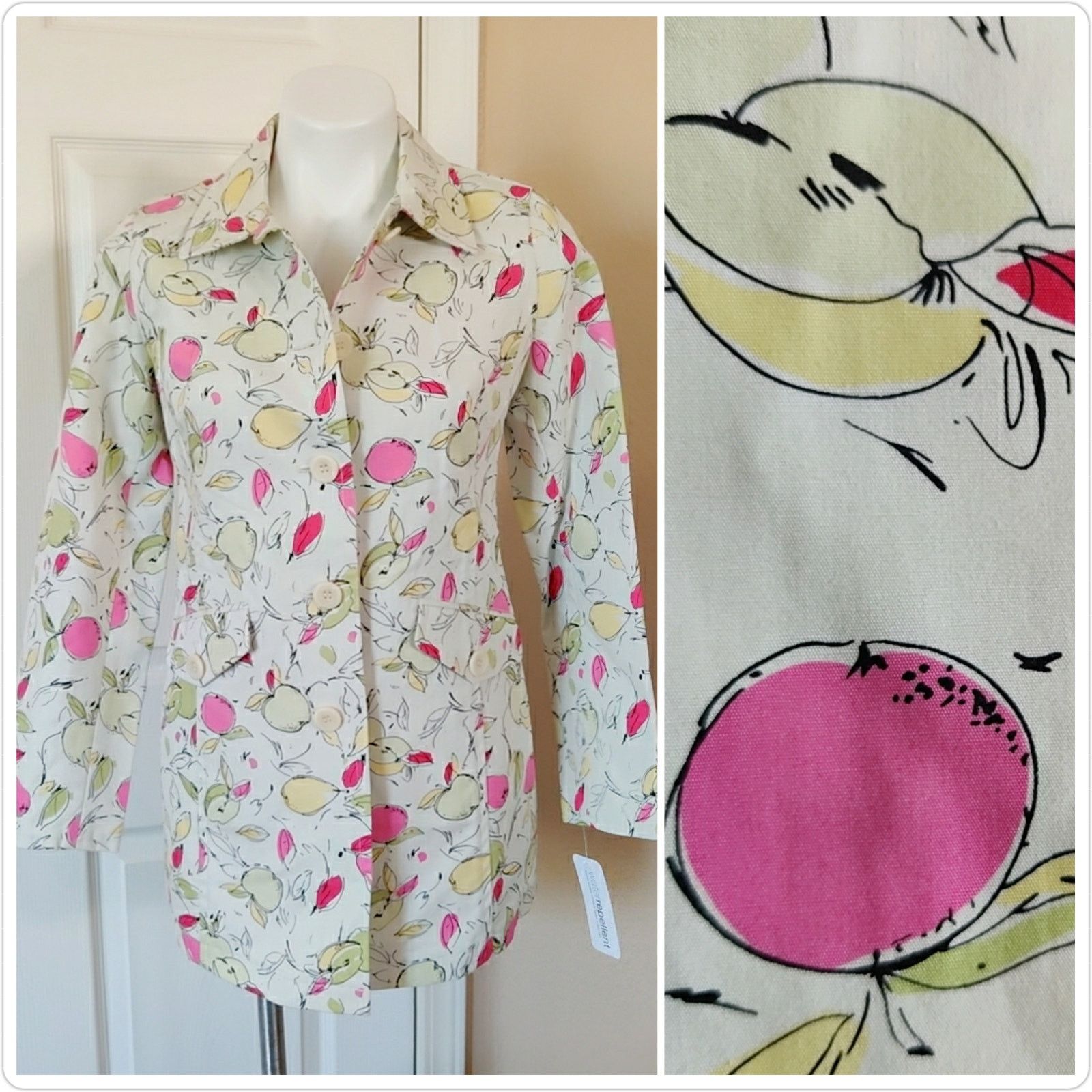 Loft apple print trench coat sz SP Size S / US 4 / IT 40 - 1 Thumbnail