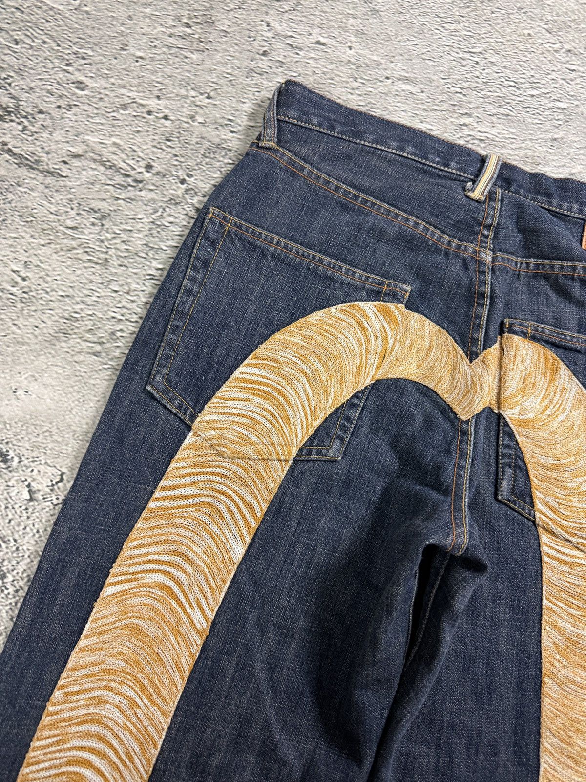 Evisu Evisu jeans daicock gold big logo embroidery selvedge denim Size US 29 - 3 Thumbnail
