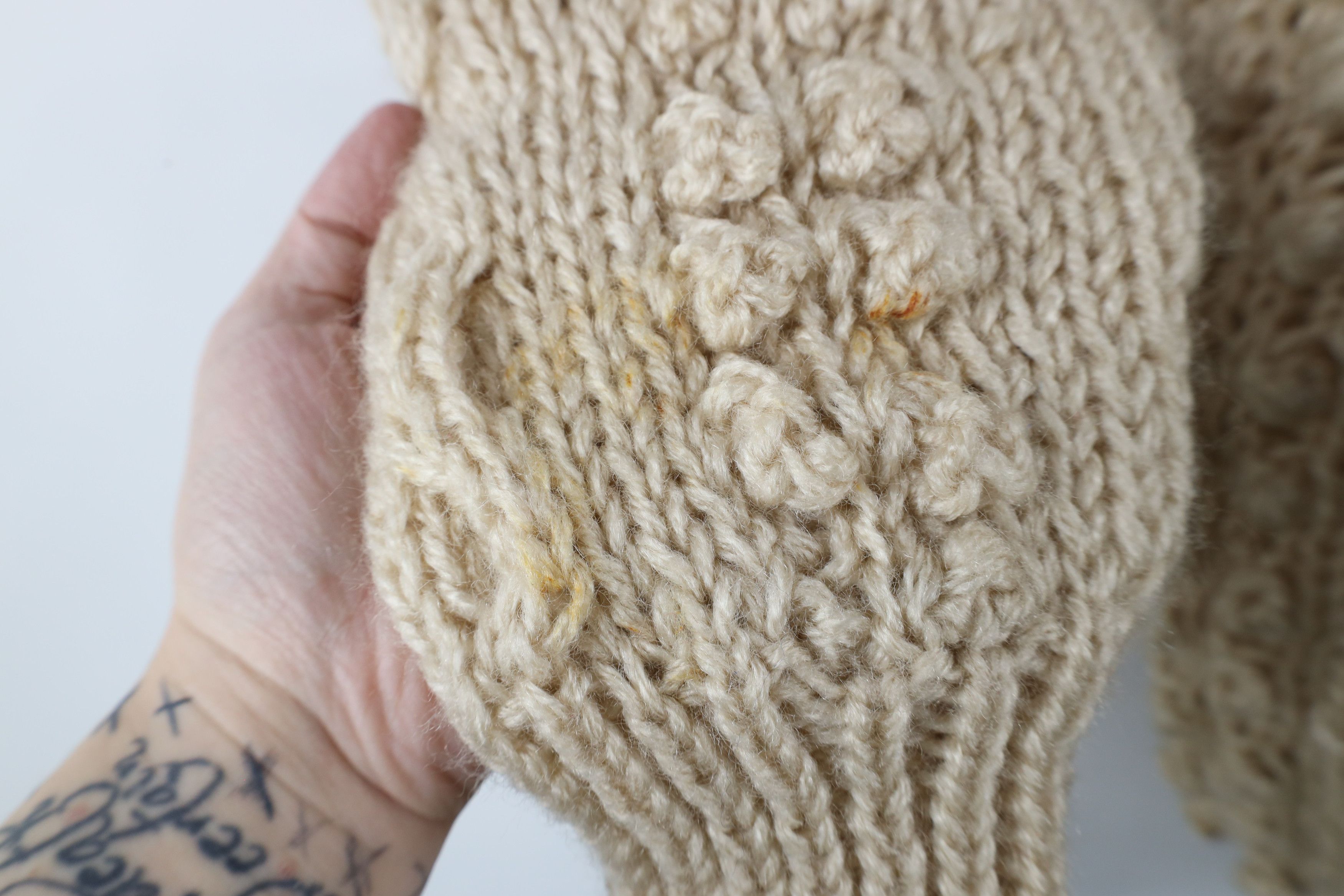 Vintage Vintage 70s Streetwear Knobby Knit Cardigan Sweater Beige Size L / US 10 / IT 46 - 7 Thumbnail