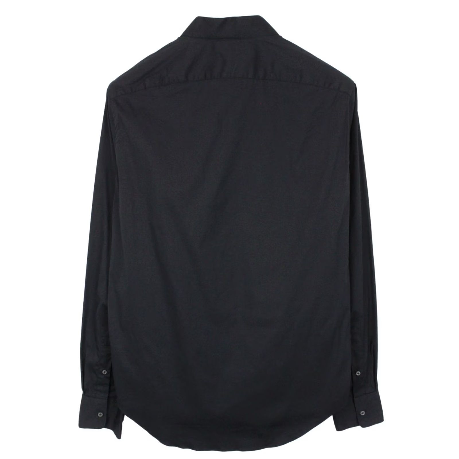 Suitsupply Suitsupply Slim Fit Shirt Men's XL Black Mock Neck Button Up Cotton Blend Shirt Size US XL / EU 56 / 4 - 2 Thumbnail