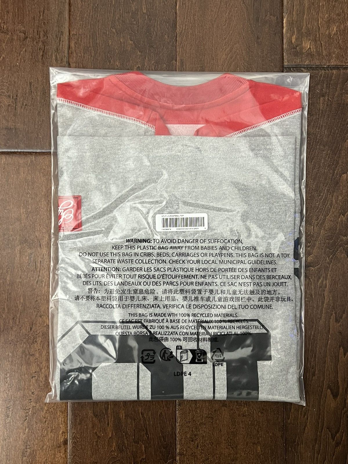 Supreme Supreme FW25 Split L/S Football Top Grey Size Small New Size US S / EU 44-46 / 1 - 3 Thumbnail