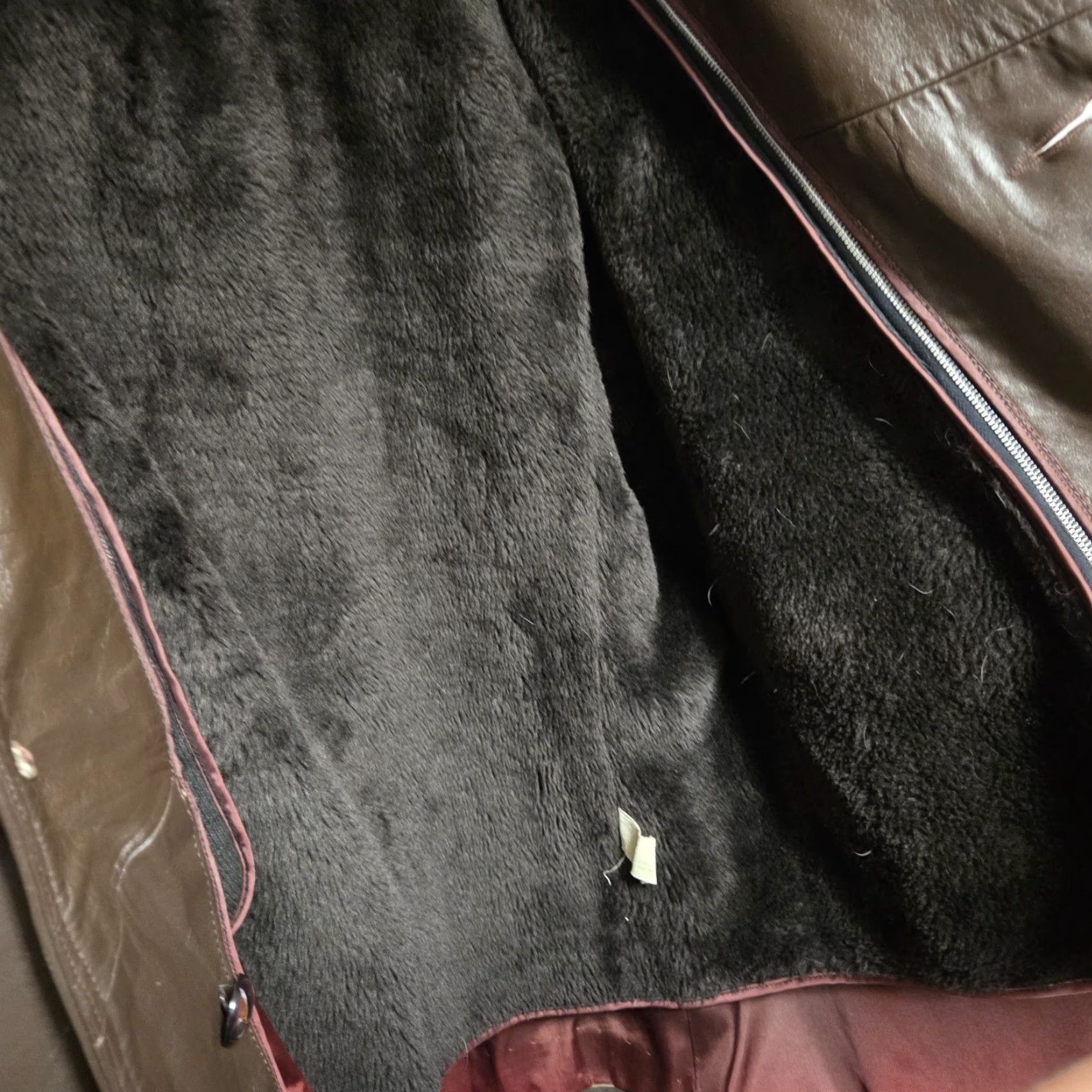 Sea New York VINTAGE New York Leather Coat Mens 44 Brown Overcoat Mid-Length Leather-Fleece Lining Clipped Heavy Size US S / EU 44-46 / 1 - 4 Thumbnail
