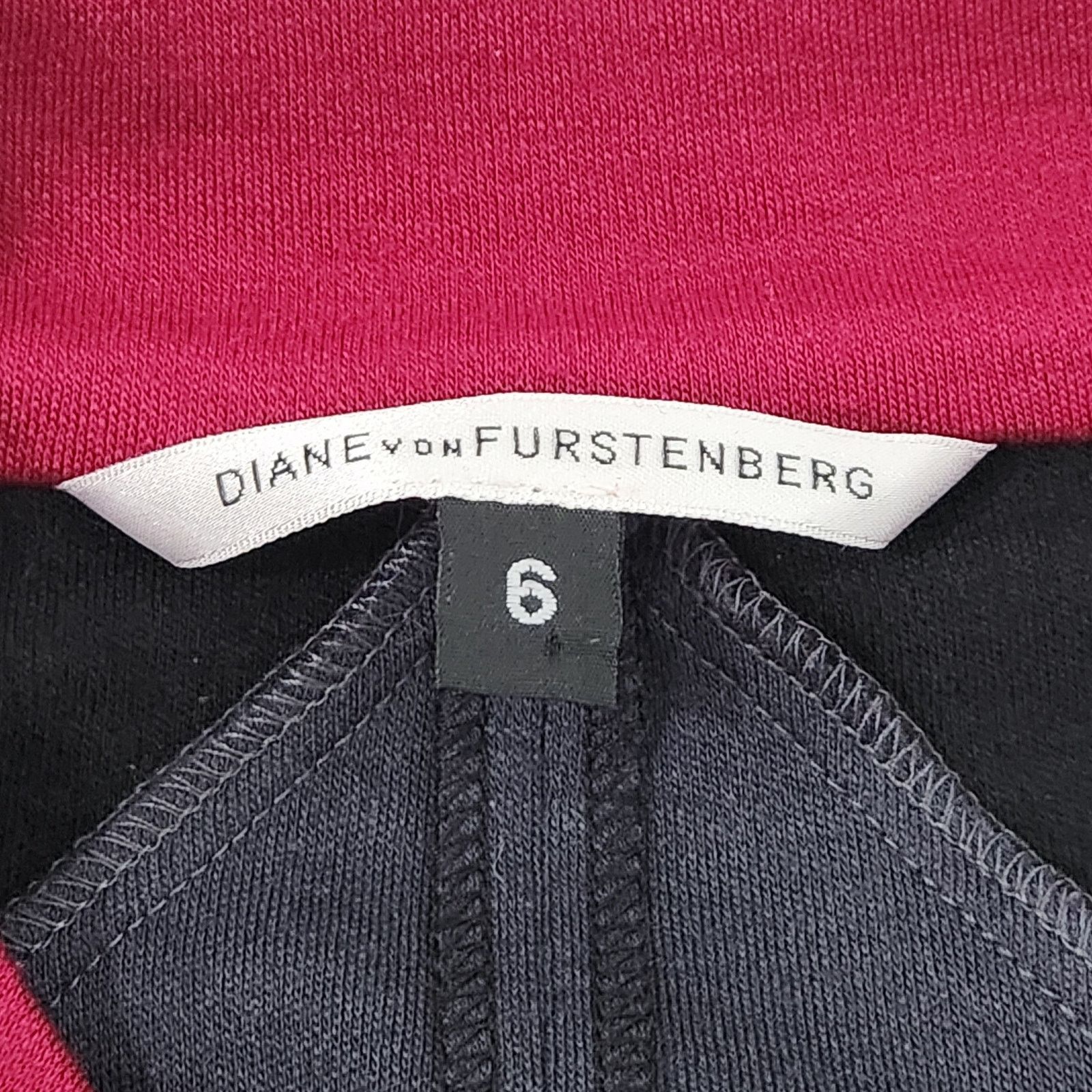 Diane von Furstenberg Diane Von Furstenberg Black Burgundy Color Block Dress 6 Size M / US 6-8 / IT 42-44 - 4 Thumbnail