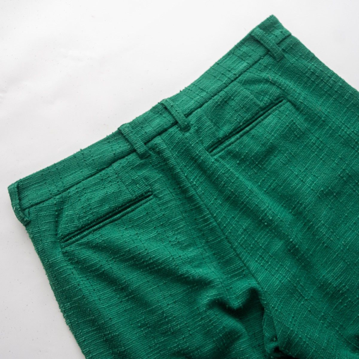 Other Green Loose Fit Textured Knit Dress Pants Size US 36 / EU 52 - 4 Thumbnail