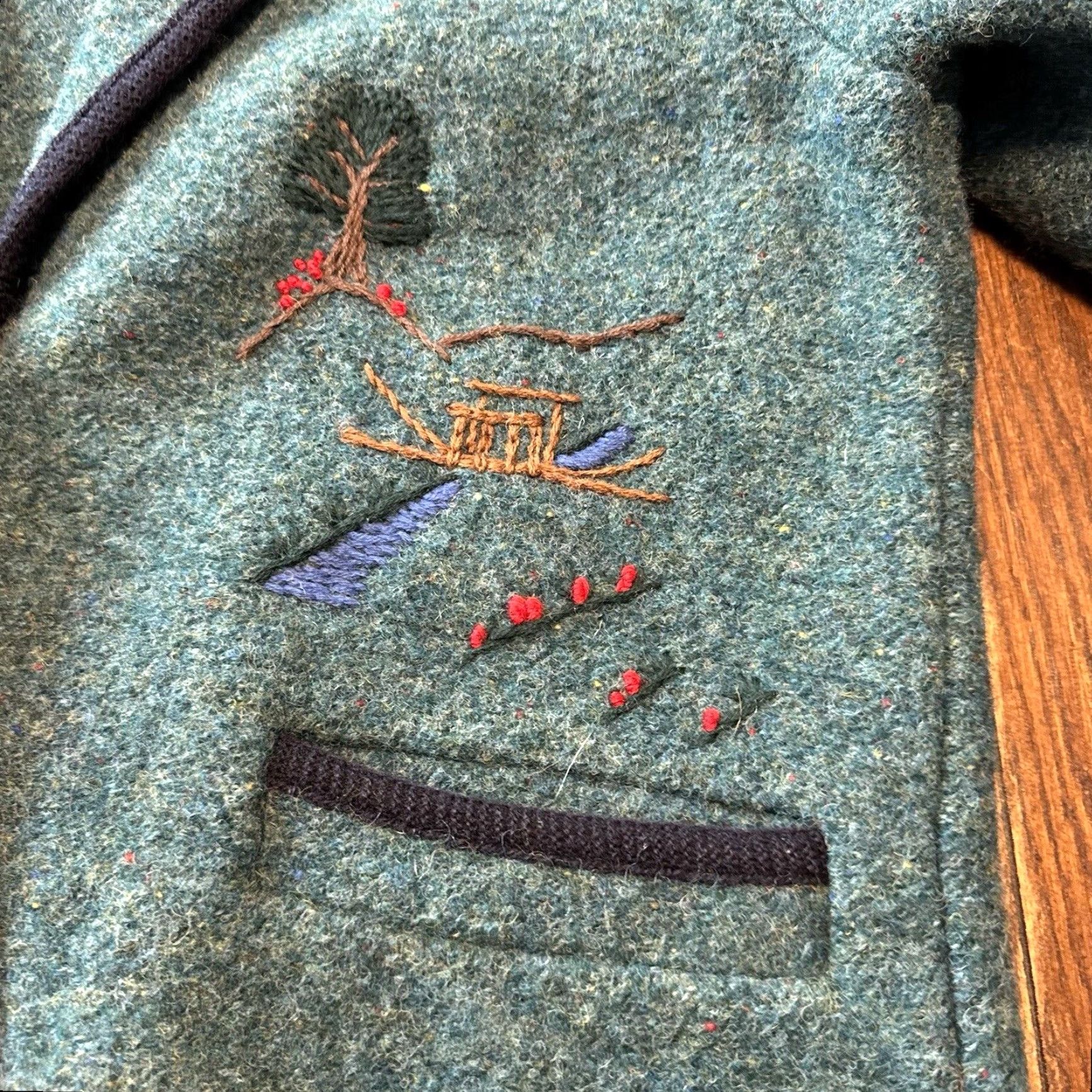 Vintage VINTAGE Tirol Wool Jacket Womens Size 40 Green Embroidered Pockets Tyrol Jacket Lady Green Pockets 28.5x23.5 Contemporary Retro Art Peasant Size L / US 10 / IT 46 - 3 Thumbnail
