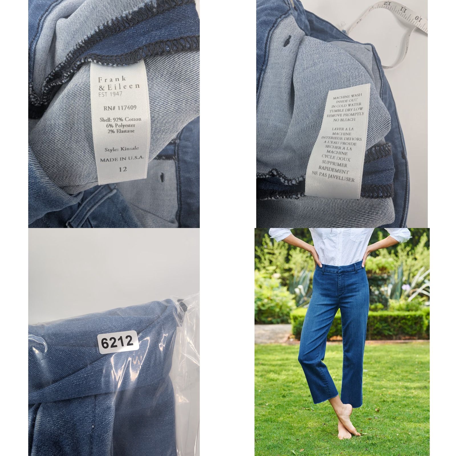 Frank & Eileen Frank & Eileen Kinsale 1977 Wash Denim Raw Hem Pants Size 12 Women Blue Straight Size 34" / US 12 / IT 48 - 9 Thumbnail