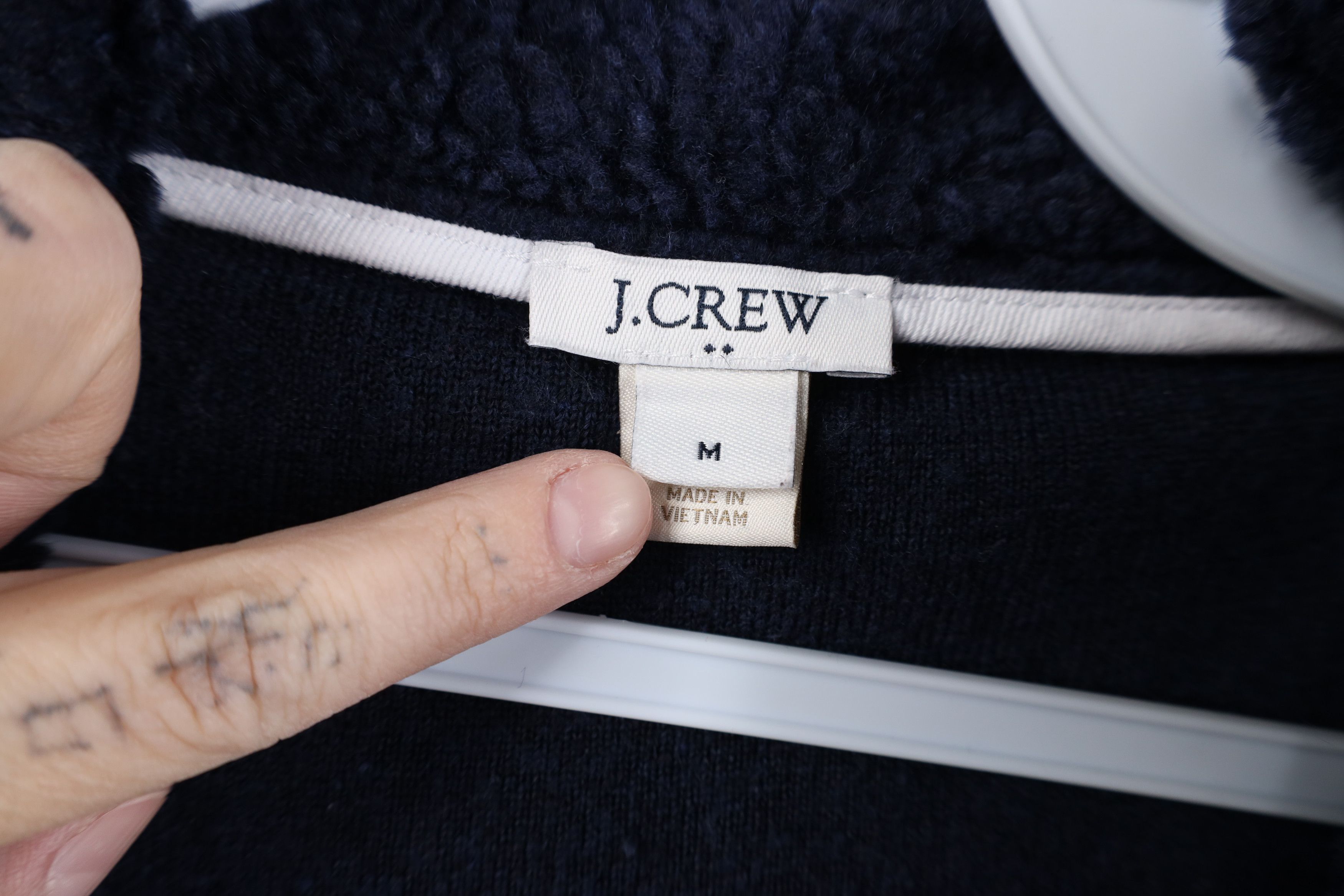 J.Crew J Crew Deep Pile Fleece Half Zip Pullover Sweater Navy Blue Size M / US 6-8 / IT 42-44 - 8 Thumbnail