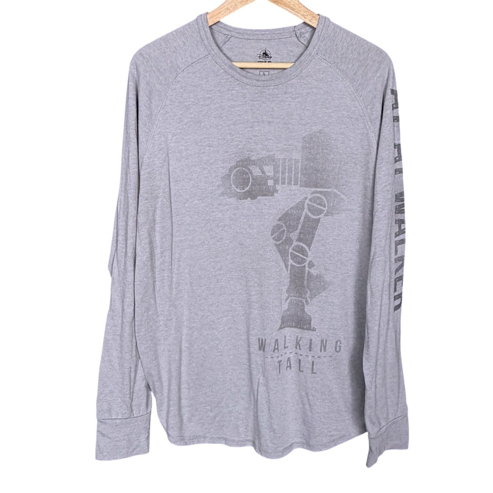 Star Wars Disney Star Wars Gray Shirt Mens L AT-AT Walker Tall L/S Size US L / EU 52-54 / 3 - 6 Thumbnail