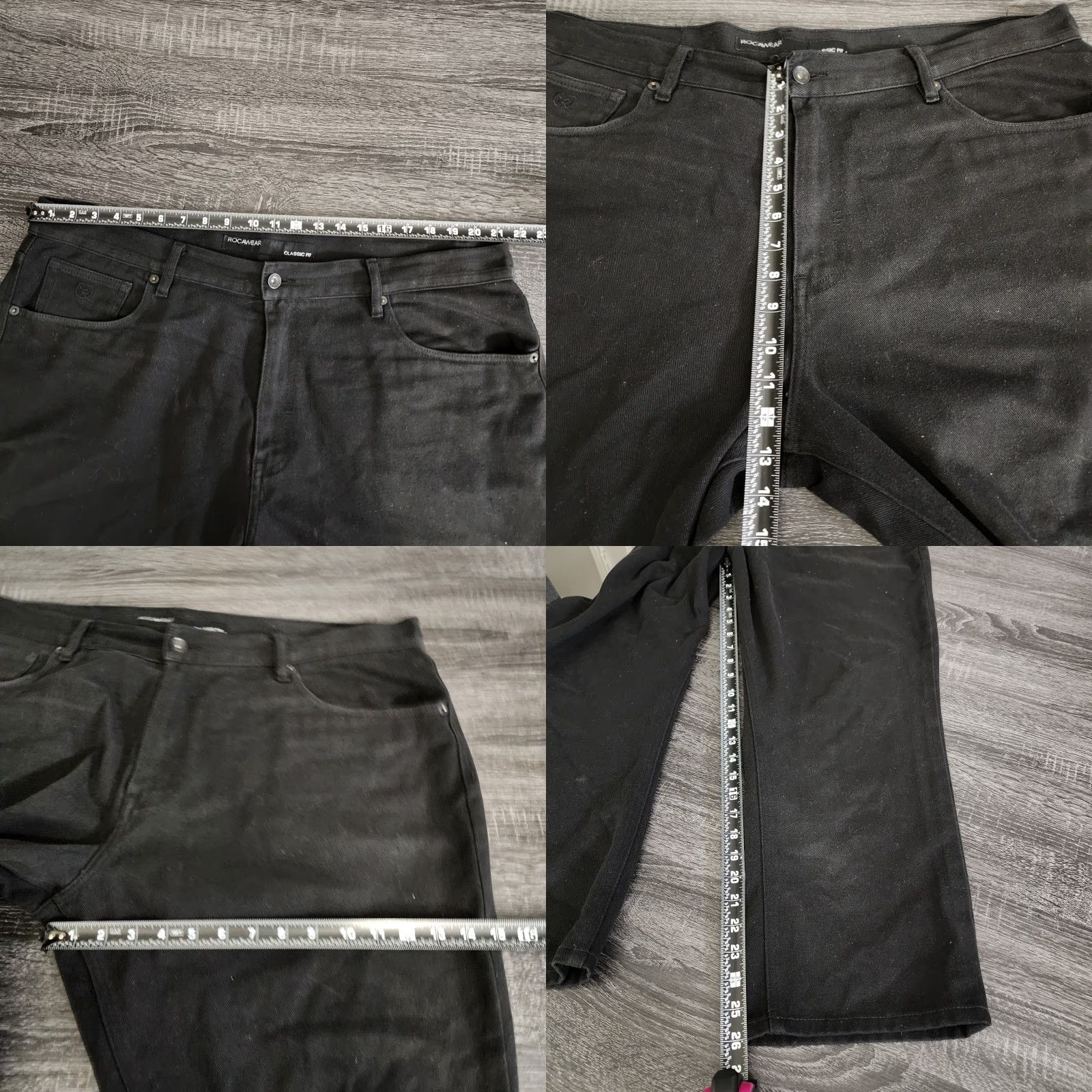 Rocawear VINTAGE Rocawear Baggy Jeans Mens 44 Black Inseam 26 Embroidered Tapered Pocket Skater Flap Styles: Jeans, Regular, Men Size US 44 / EU 60 - 8 Thumbnail