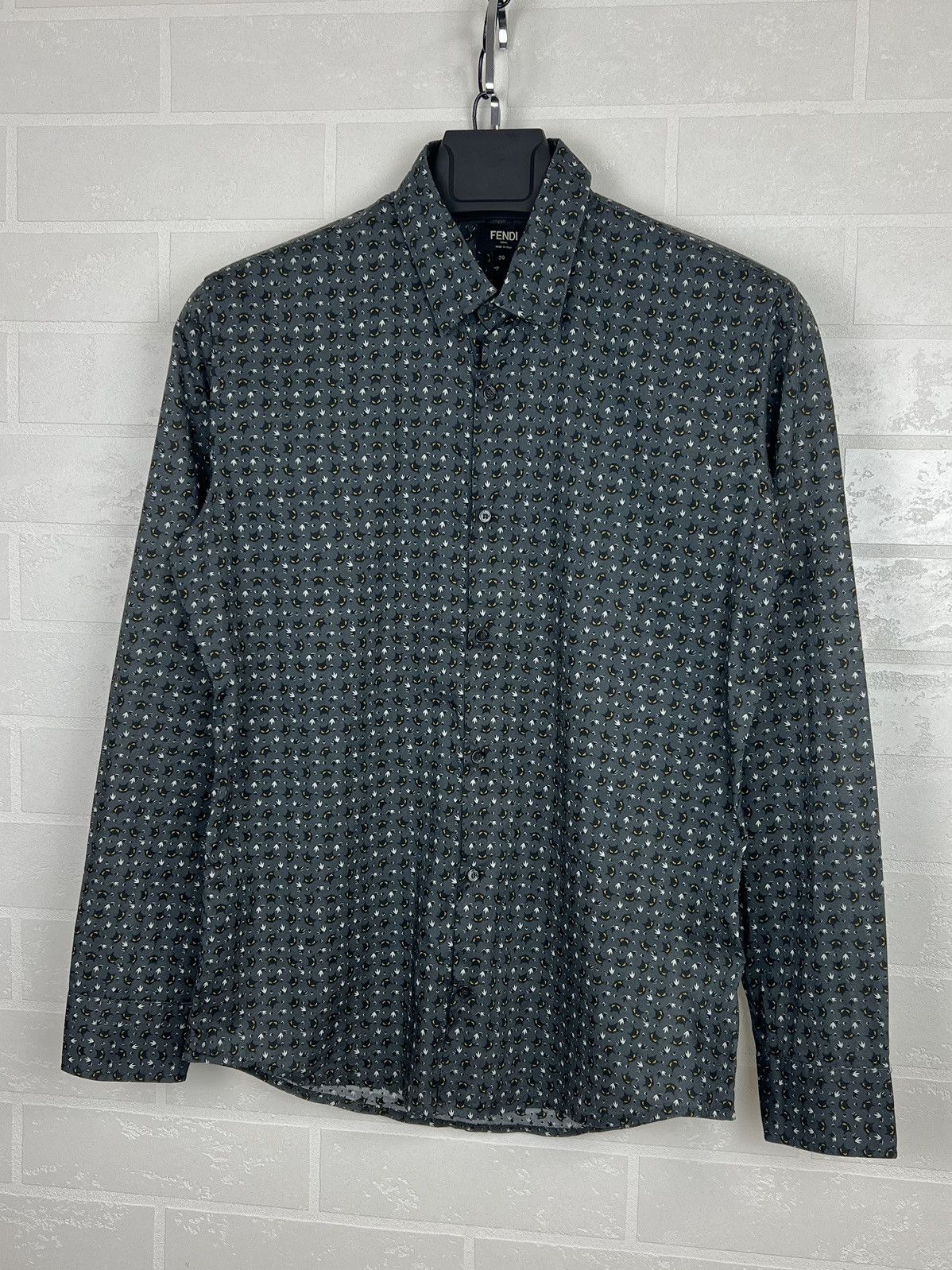 Fendi FENDI ROMA Shirt Button Up Monogram Monster Cat Eyes Pattern Size US S / EU 44-46 / 1 - 3 Thumbnail