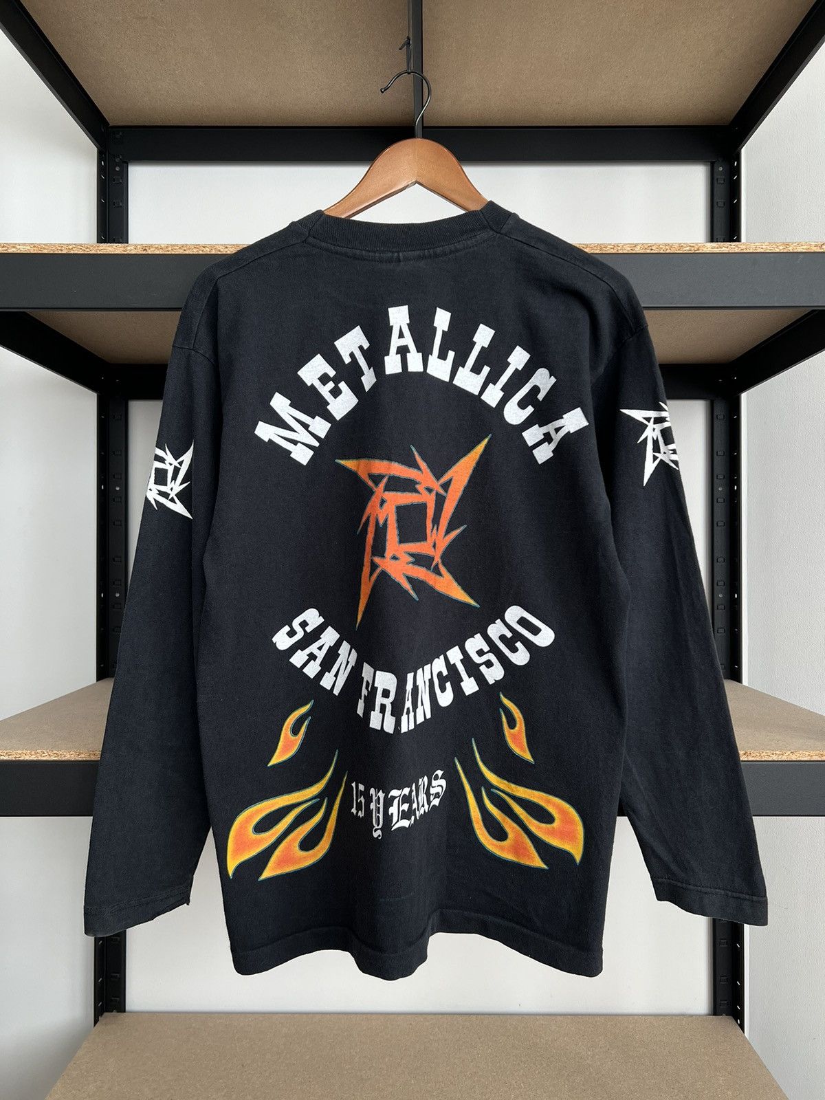 Band Tees Vintage 1996 Metallica San Francisco 15 Years Flame Long Size US L / EU 52-54 / 3 - 4 Thumbnail