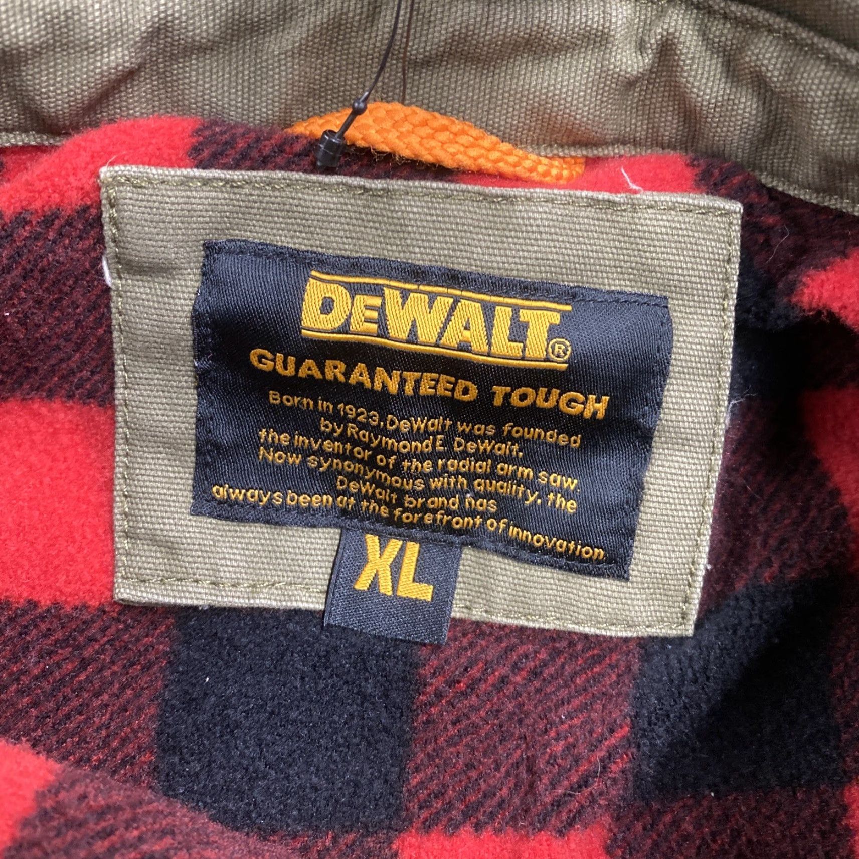 Olive VINTAGE DEWALT Jacket Mens XL Olive Green Plaid Lined 3-in-1 Coat Workwear Parkersburg Cotton Olive Green Holiday 80s 90s USA Mens Size US XL / EU 56 / 4 - 3 Thumbnail