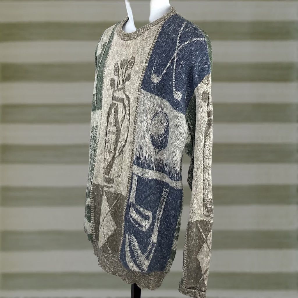 Vintage Vintage Carmel Golf Crewneck Sweater L Gray Blue Long Sleeve Preppy country Club Size US L / EU 52-54 / 3 - 1 Thumbnail