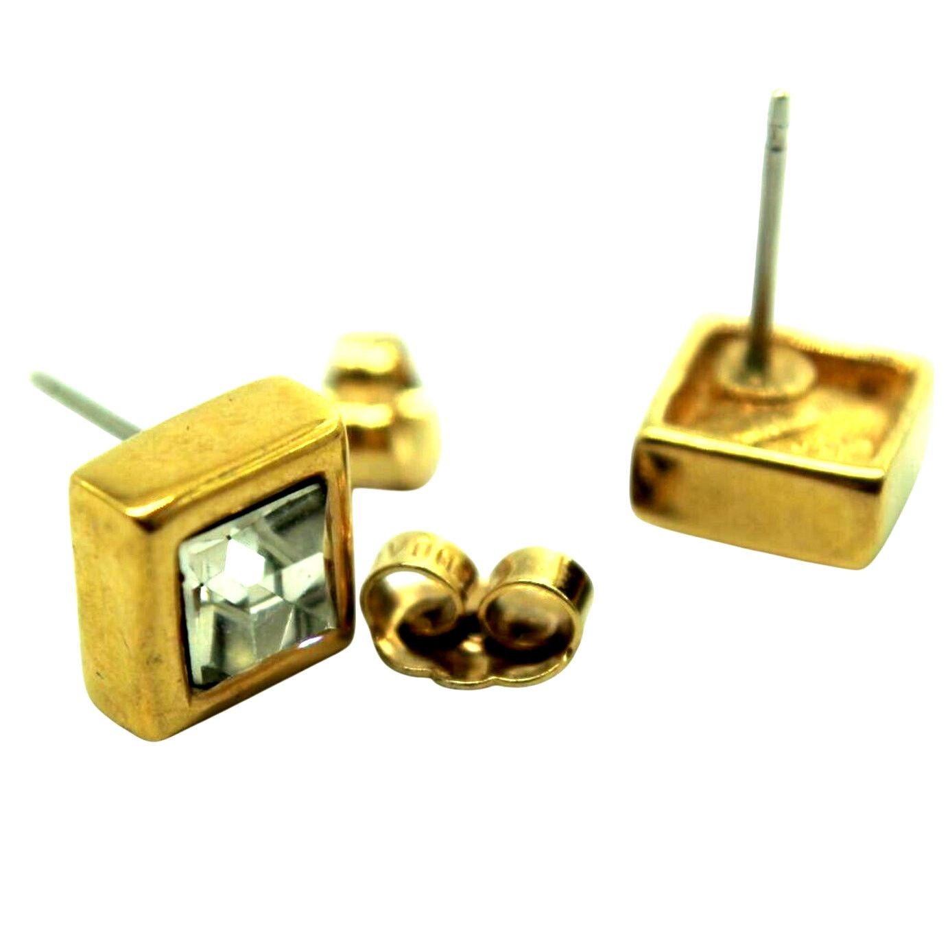 Monet Vintage Little Monet Rhinestone Earrings • Stud •1/4" Square Size ONE SIZE - 2 Thumbnail