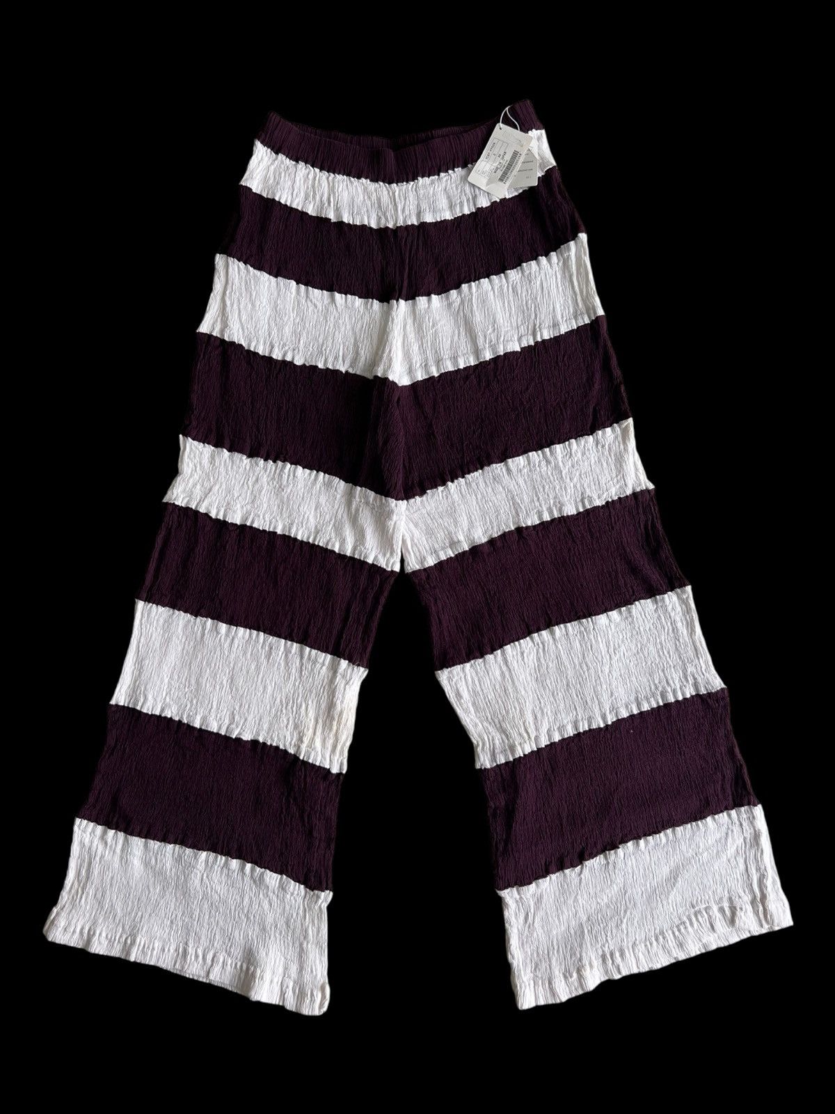 Issey Miyake Miyake TC Pleated Prisoner Striped Wide Leg Stretch Pants Size US 30 / EU 46 - 1 Thumbnail