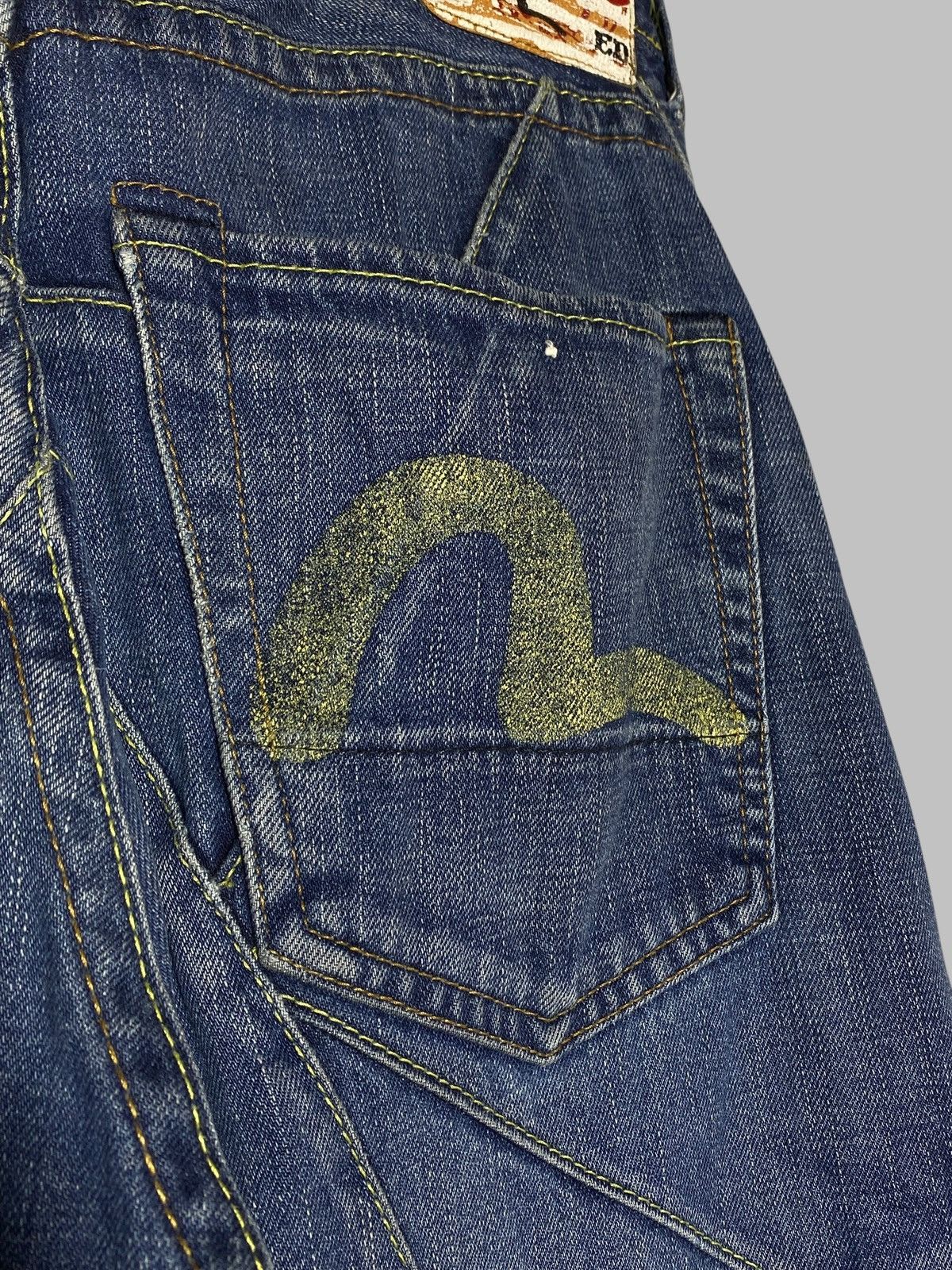 Evisu Vintage Evisu Patchwork Y2k Japanese Blue Washed Denim Jeans Size US 29 - 11 Thumbnail