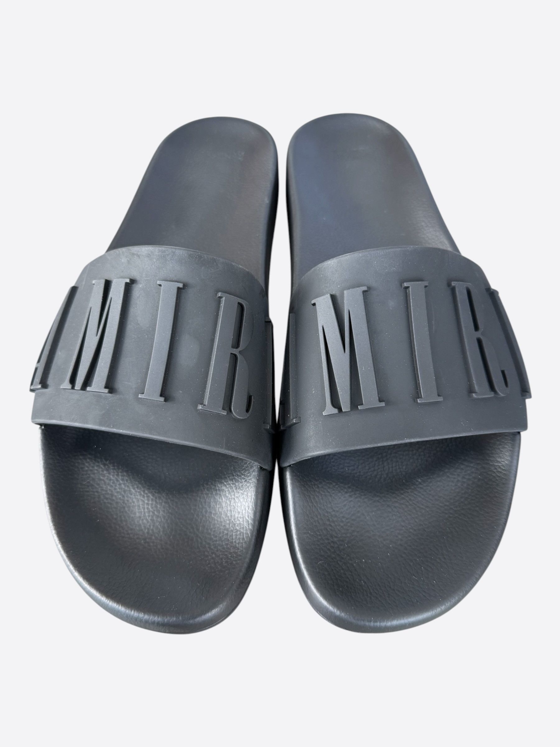 Amiri Amiri Black Logo Rubber Slides Size US 14 / EU 47 - 1 Thumbnail