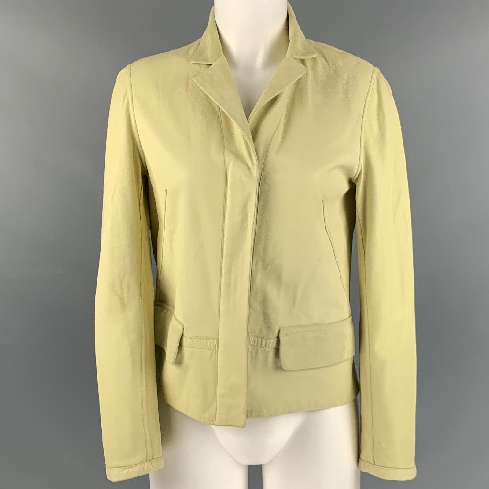 Other NO BRAND Size S Yellow Suede Reversible Jacket Blazer Size S / US 4 / IT 40 - 1 Thumbnail