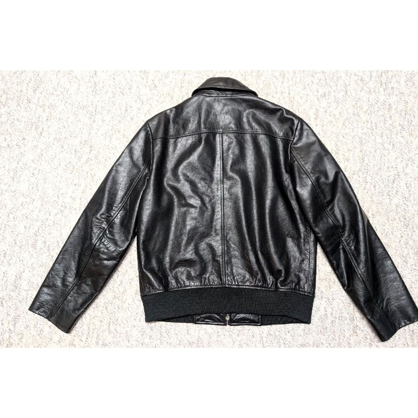 Banana Republic VINTAGE BANANA REPUBLIC black leather BOMBER jacket M goatskin cowhide 1990s Y2K Mens Size US M / EU 48-50 / 2 - 2 Thumbnail